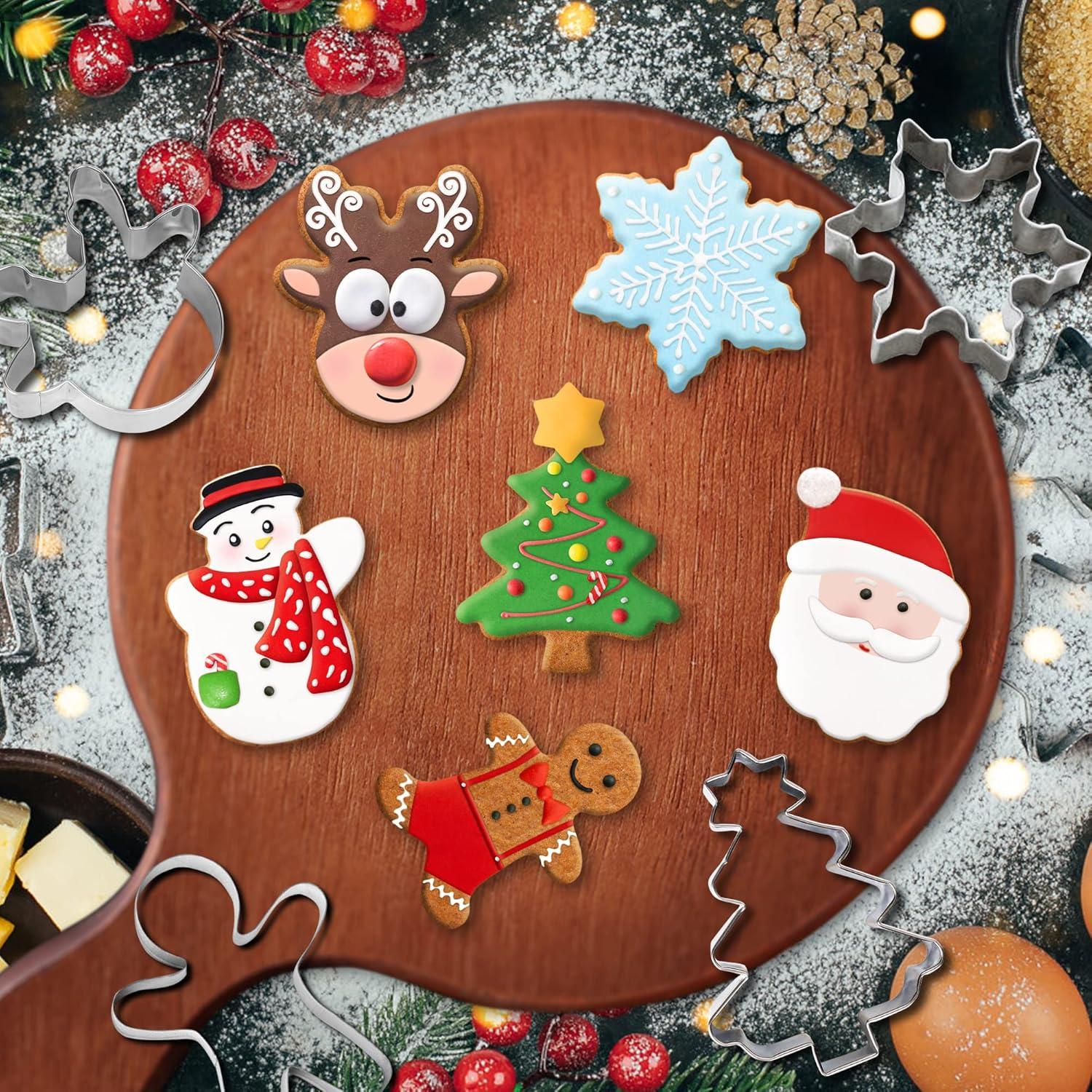 Juego de Cortadores de Galletas de Navidad FUSOTO 6 Piezas 7.62 cm