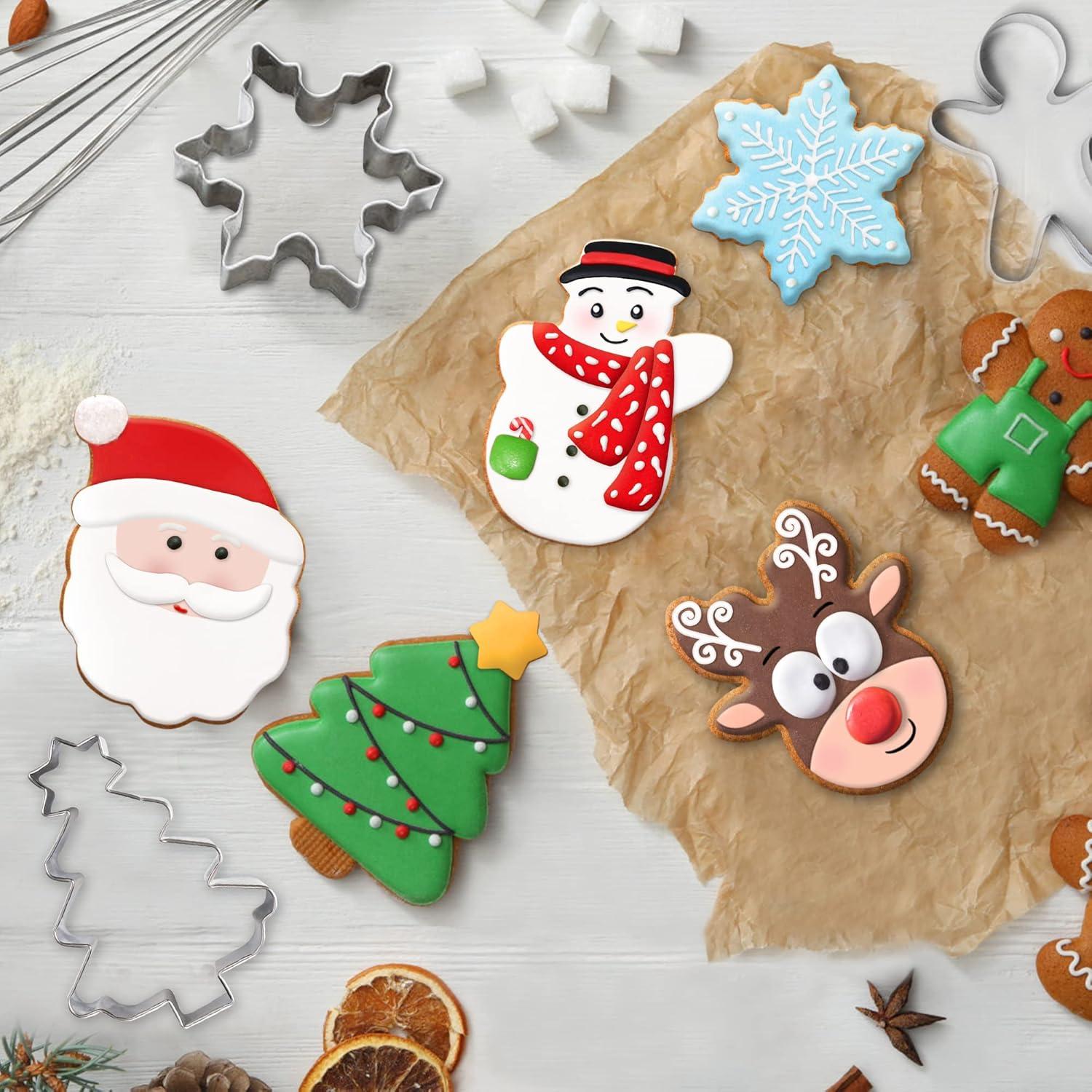 Juego de Cortadores de Galletas de Navidad FUSOTO 6 Piezas 7.62 cm