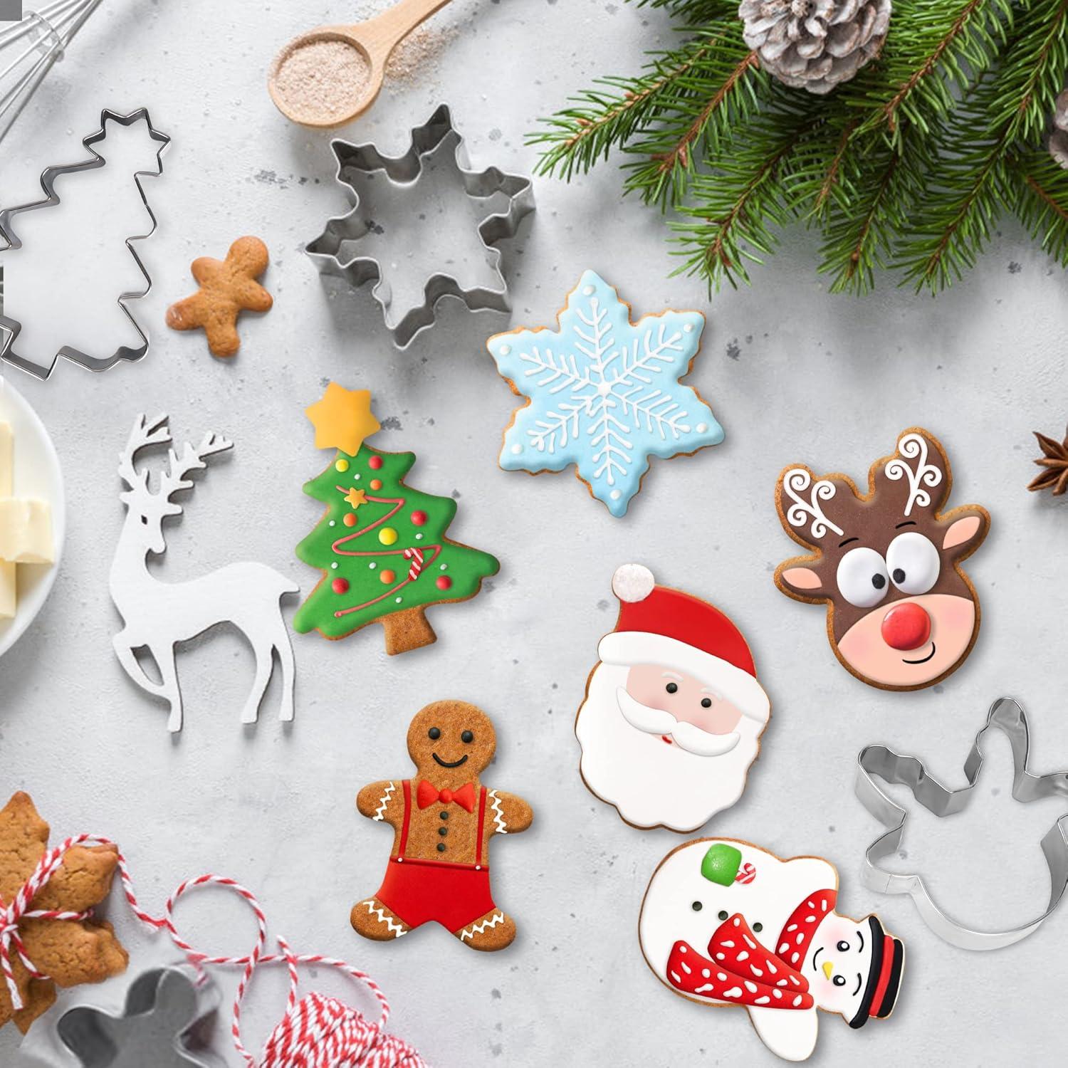 Juego de Cortadores de Galletas de Navidad FUSOTO 6 Piezas 7.62 cm