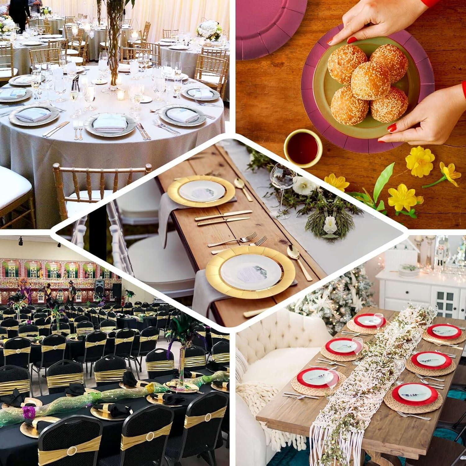 Platos Cargadores Desechables Efavormart 33 cm Dorados - 10 Unidades