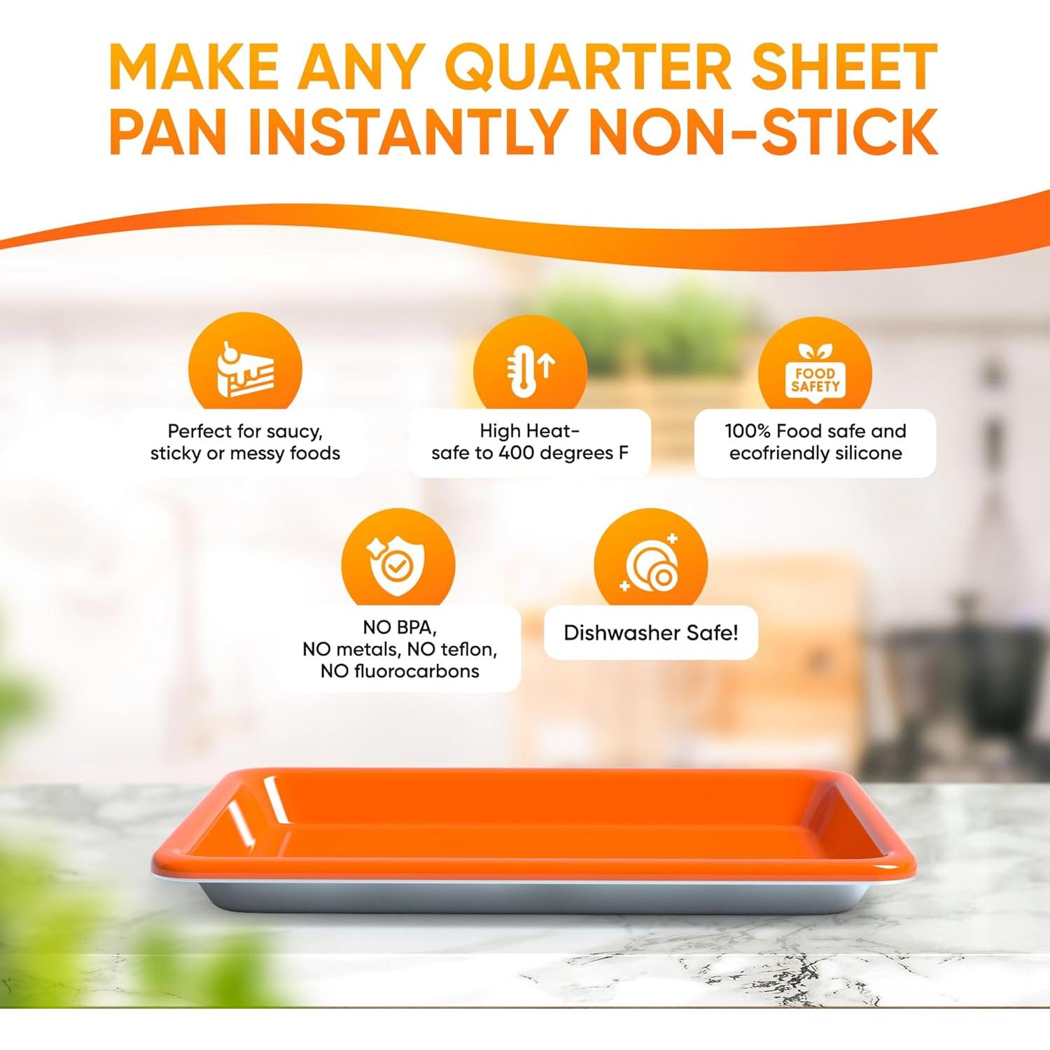 Forro de Silicona Antiadherente HIGHERHUMAN para Bandeja Media Hoja - Paquete de 2