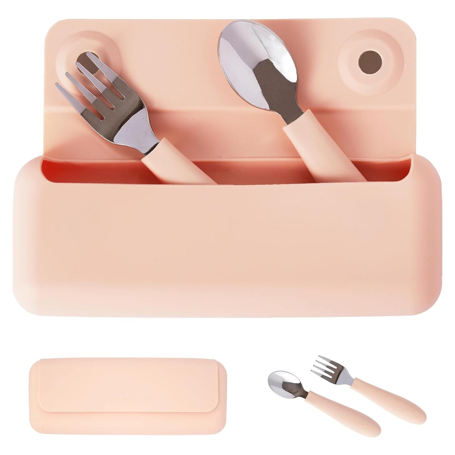 Juego de Utensilios para Niños ASOMIC Acero Inoxidable Rosa