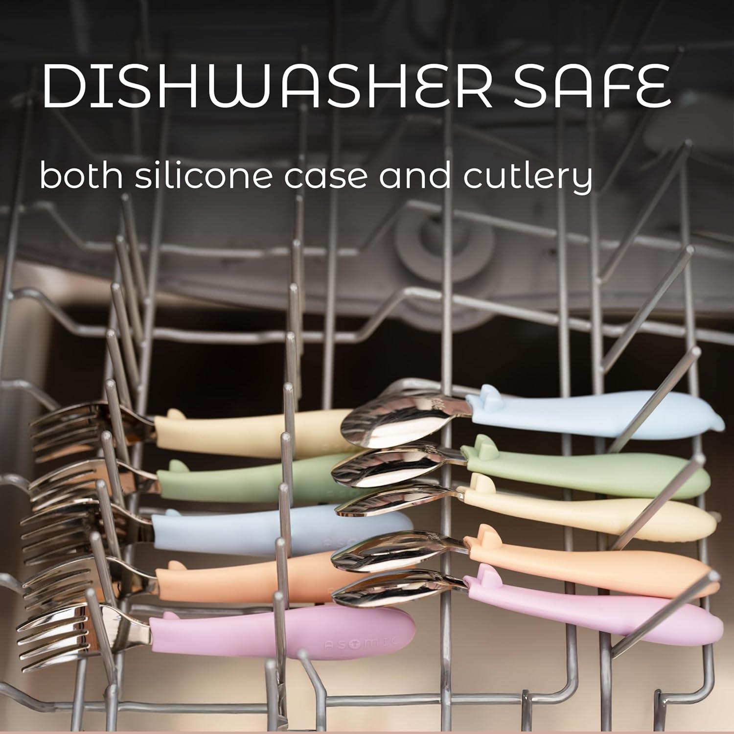 Juego de Utensilios para Niños ASOMIC Acero Inoxidable Rosa