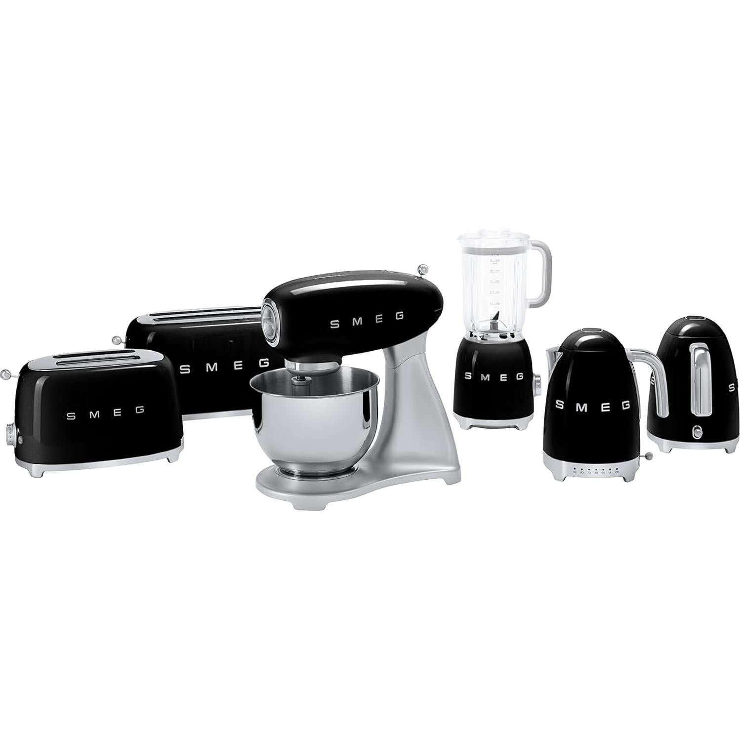 Tostadora Smeg TSF01 2 Rebanadas Retro Negra con 6 Niveles