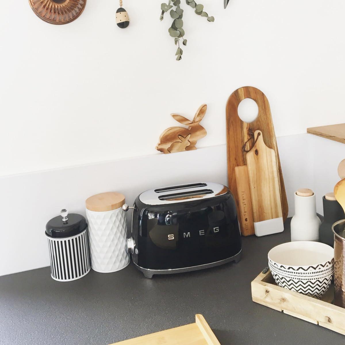 Tostadora Smeg TSF01 2 Rebanadas Retro Negra con 6 Niveles