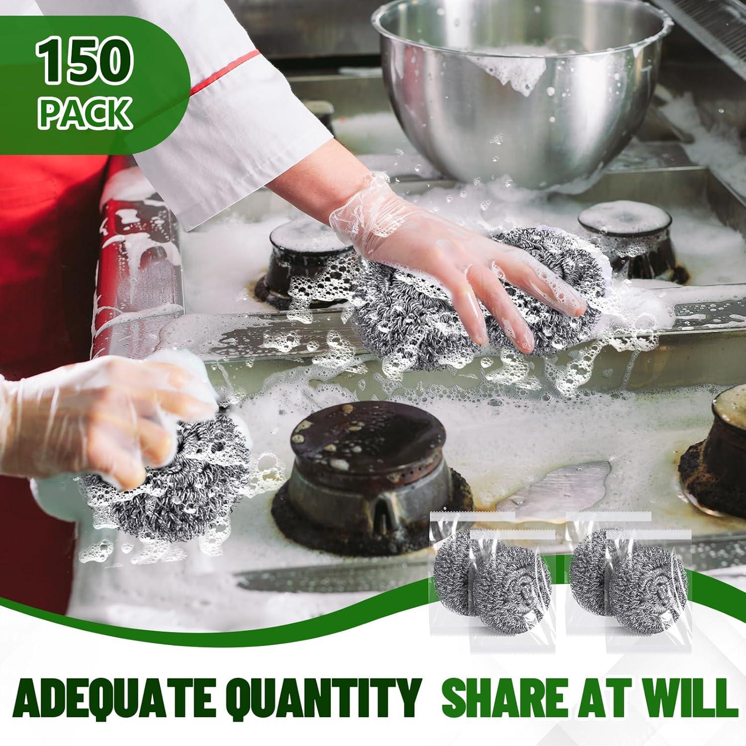 Estropajos de Acero Inoxidable Honeydak 150 Piezas 6.35cm