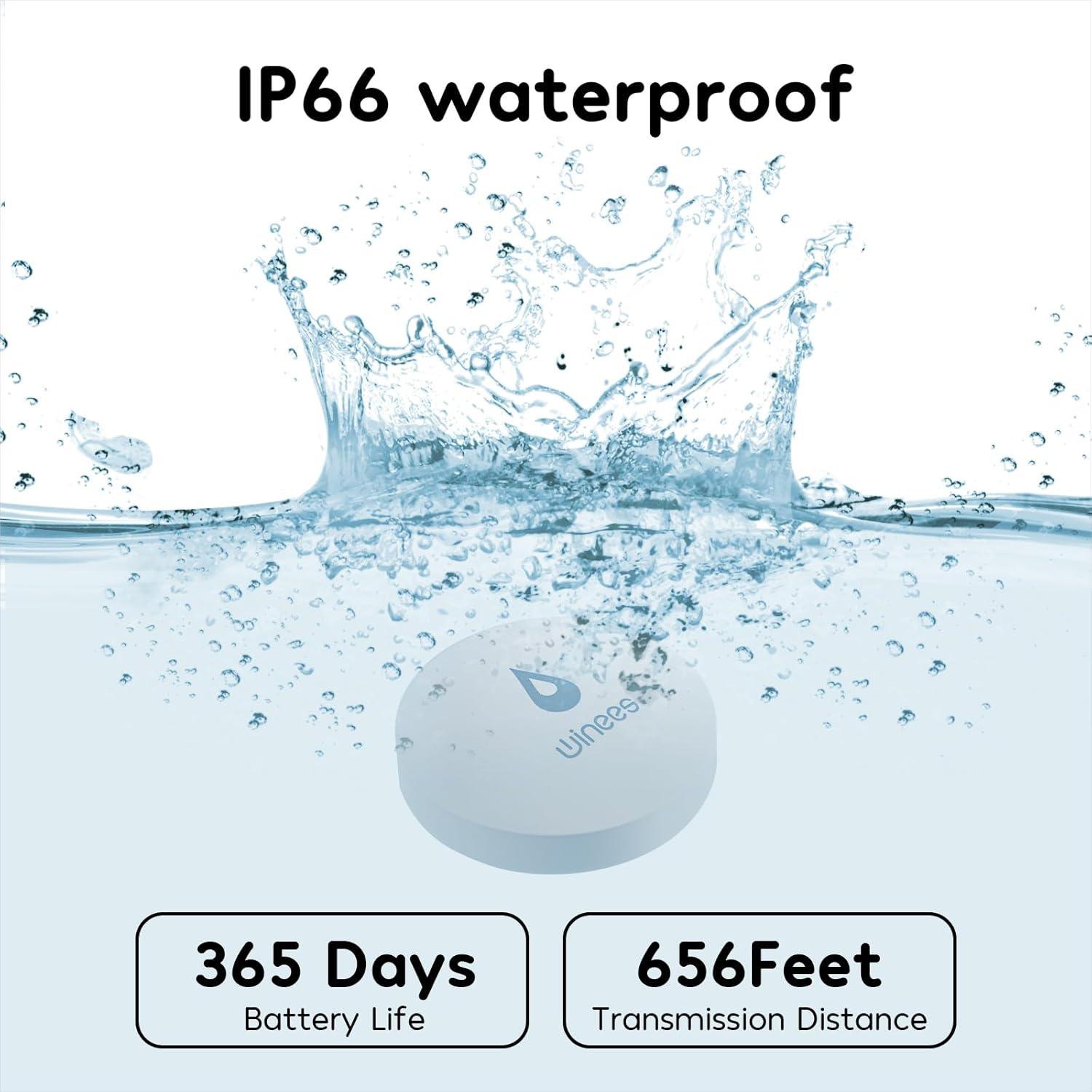 Detector de Fugas de Agua WiFi Winees S1 Plus, 3 Sensores