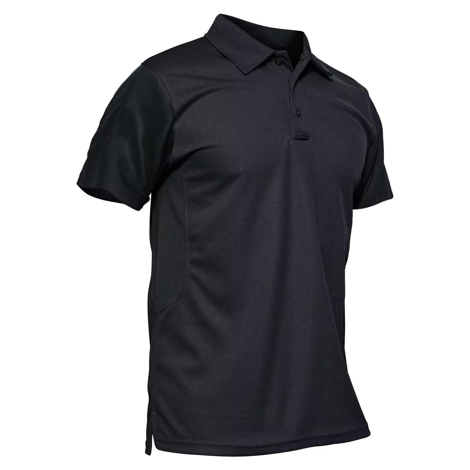 Men's Polo Shirt Quick Dry Performance Short Sleeve Tactical Shirts Pique Jersey Golf Shirt