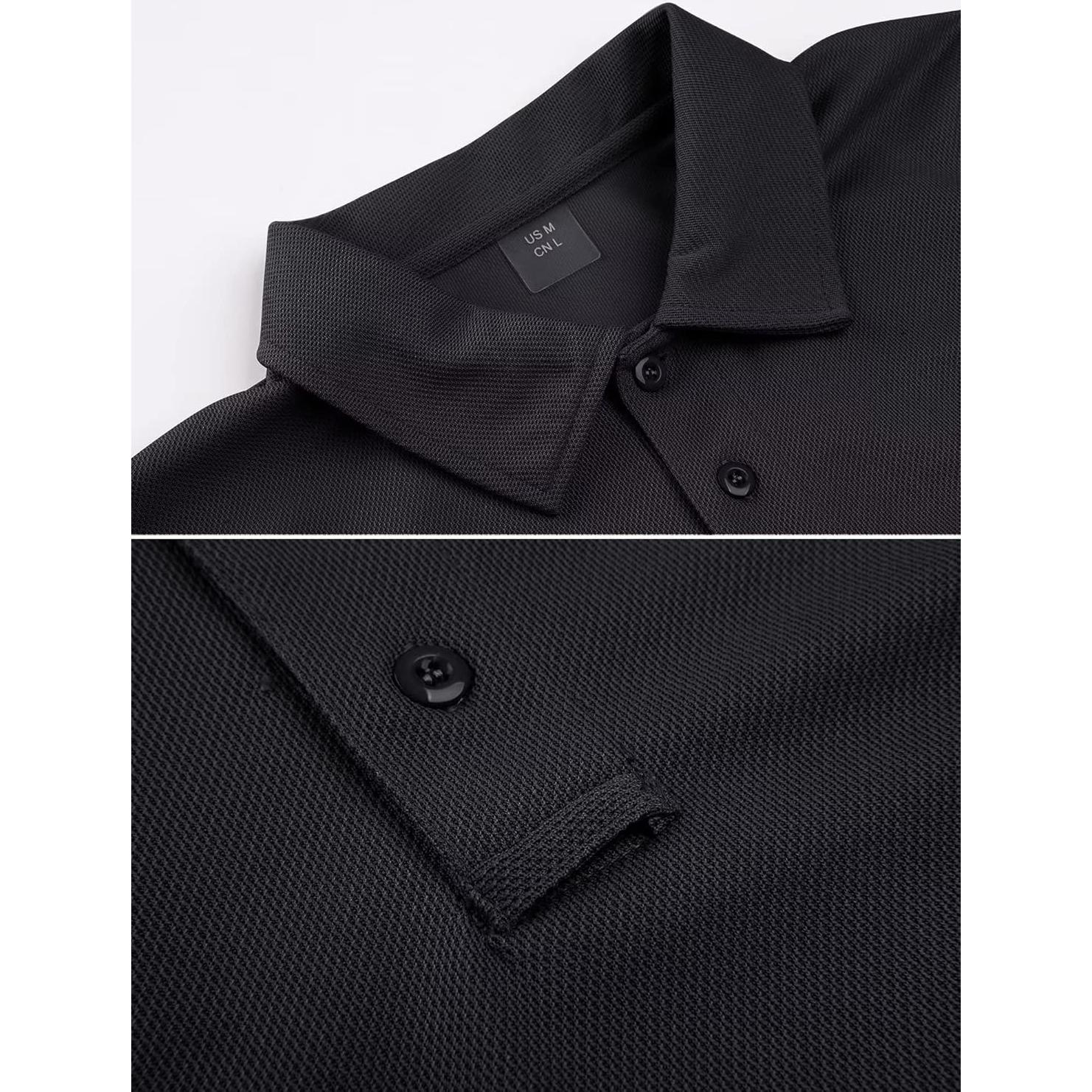 Men's Polo Shirt Quick Dry Performance Short Sleeve Tactical Shirts Pique Jersey Golf Shirt
