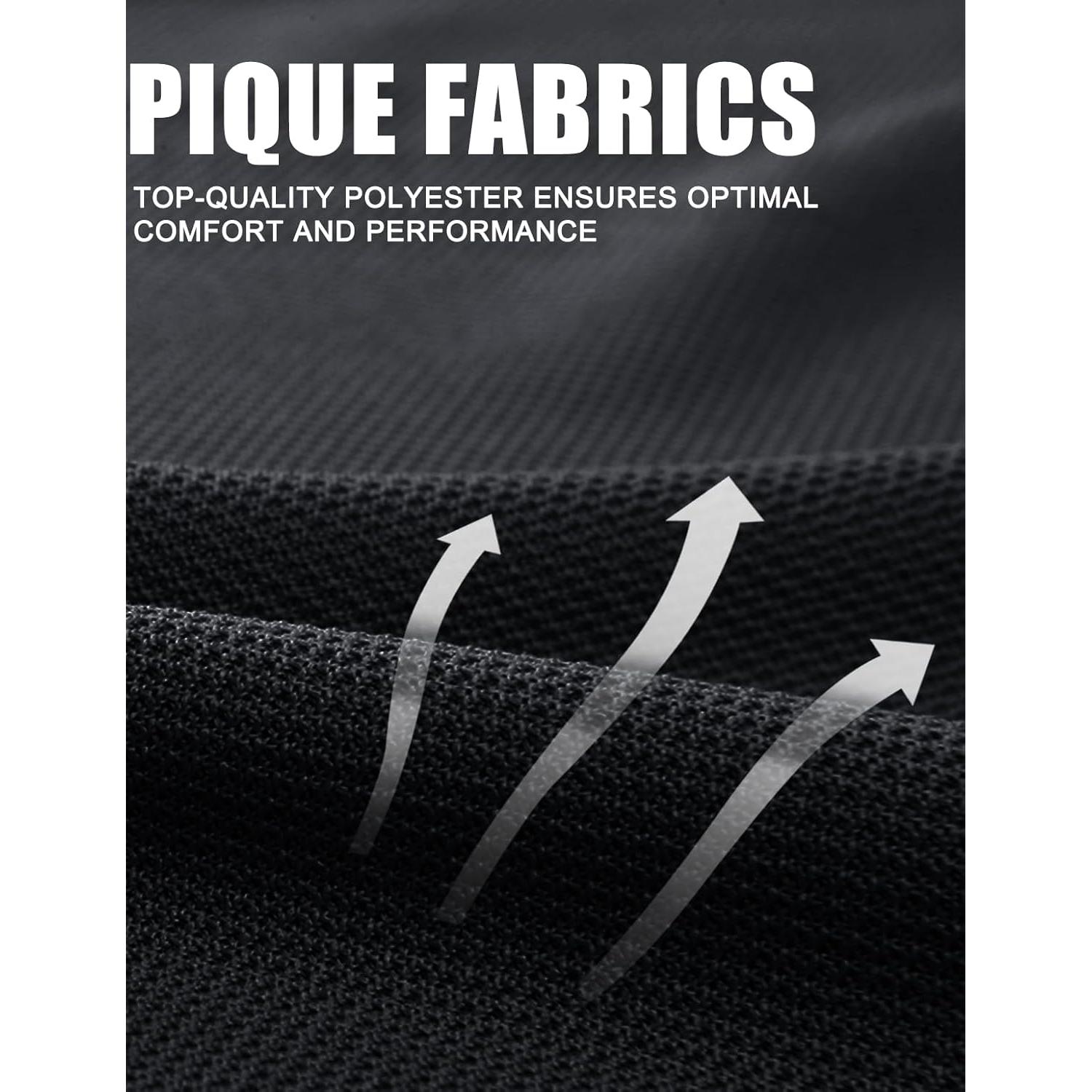 Men's Polo Shirt Quick Dry Performance Short Sleeve Tactical Shirts Pique Jersey Golf Shirt