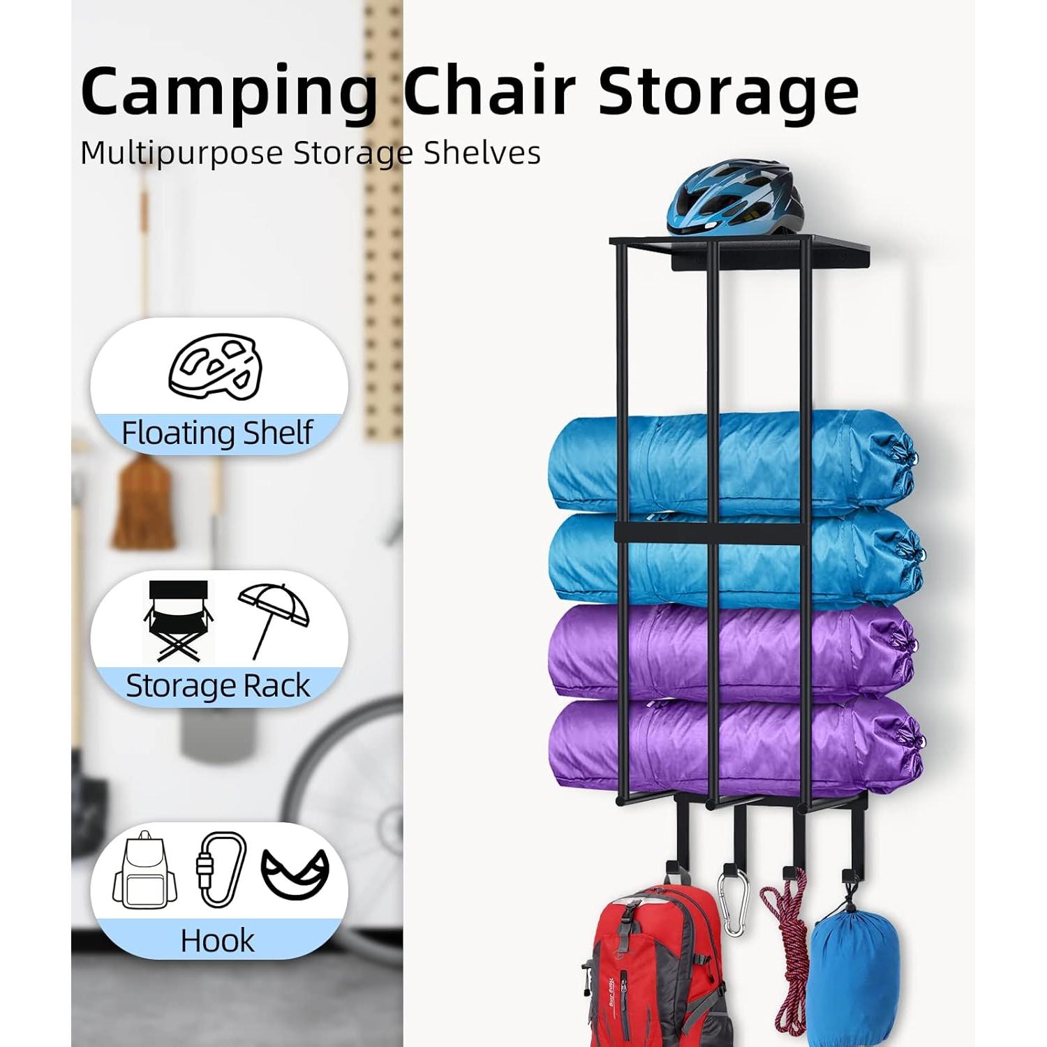 Soporte de Sillas de Camping CHJgroup - Estante Flotante Negro