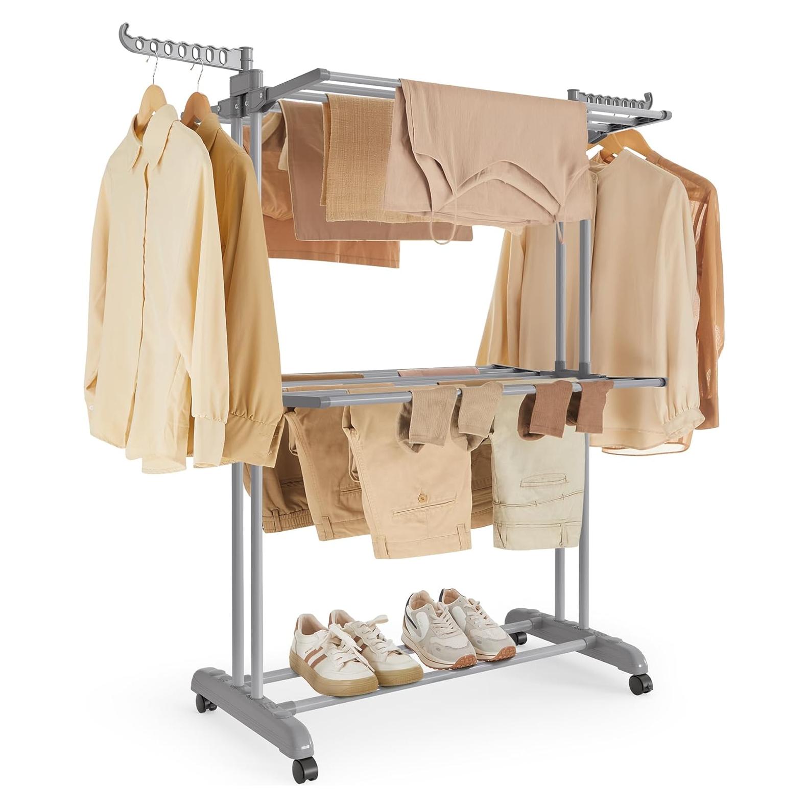 Estante para Secar Ropa SONGMICS 3 Niveles Acero Inoxidable 148 cm