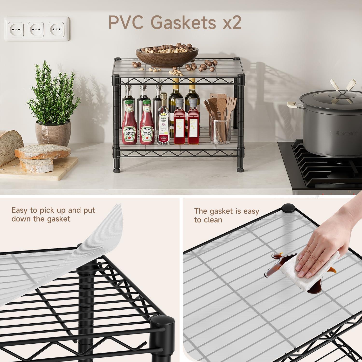 Estante de Almacenamiento Golpart 2 Niveles Ajustable Negro 30.5x45.7 cm