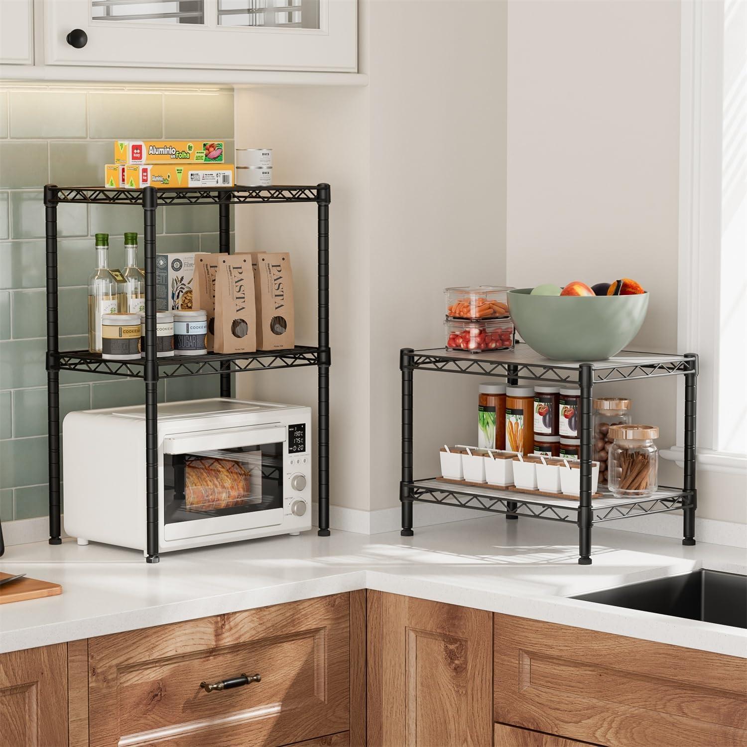 Estante de Almacenamiento Golpart 2 Niveles Ajustable Negro 30.5x45.7 cm