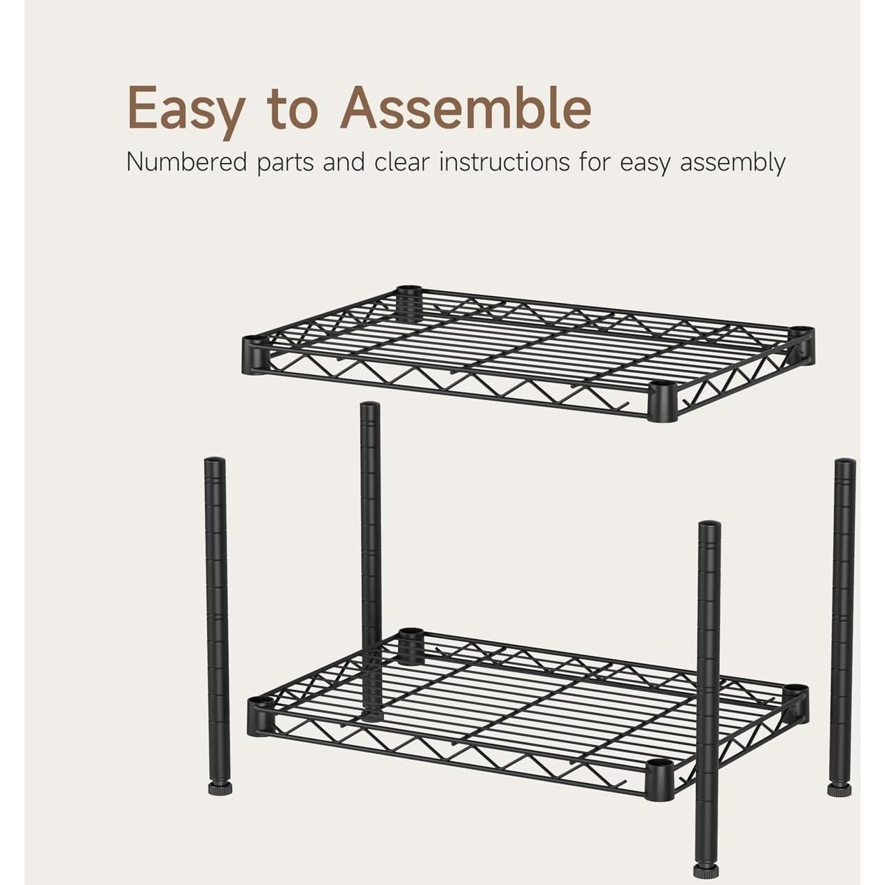 Estante de Almacenamiento Golpart 2 Niveles Ajustable Negro 30.5x45.7 cm