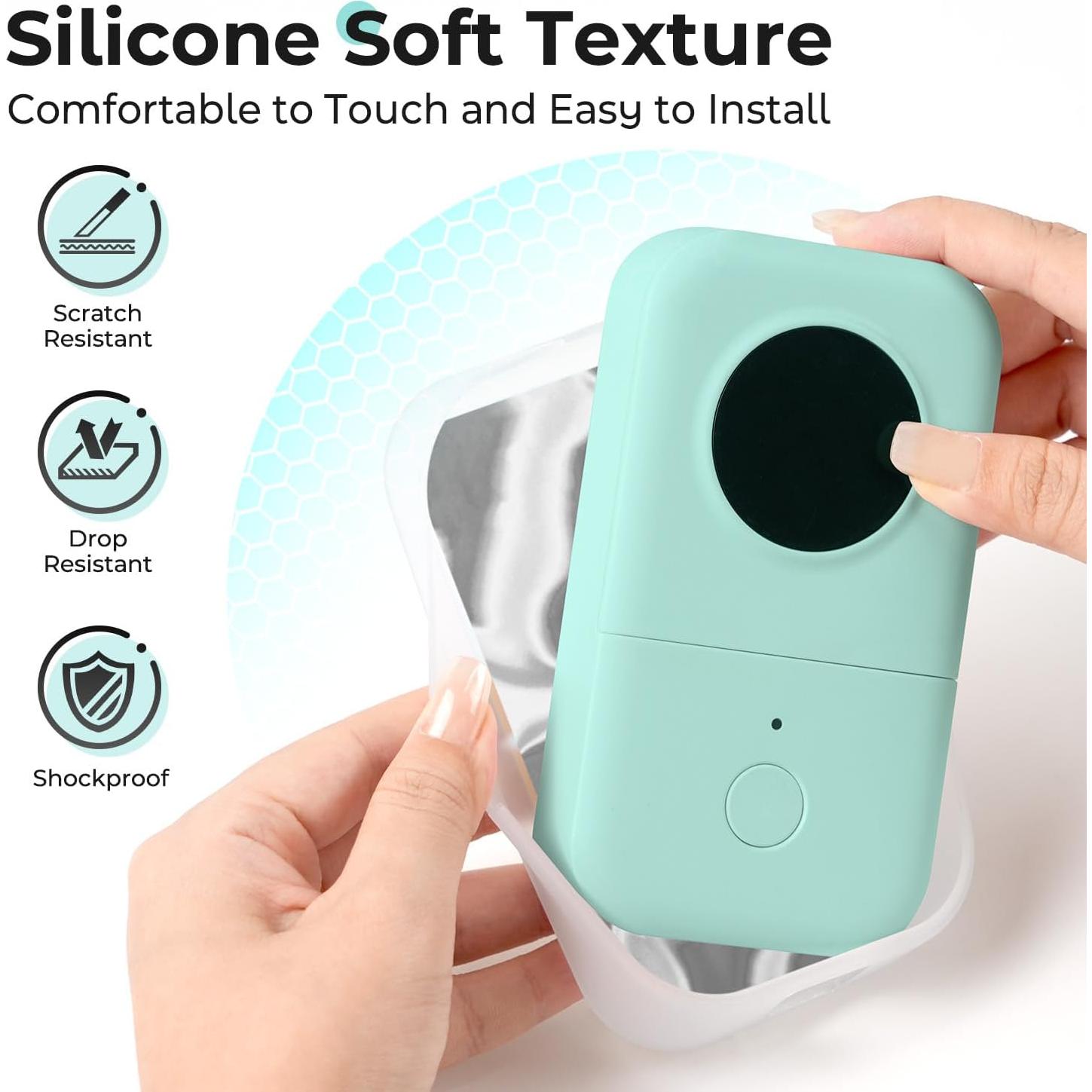 Funda de Silicona Verde Arrugada para Etiquetadora Phomemo D30