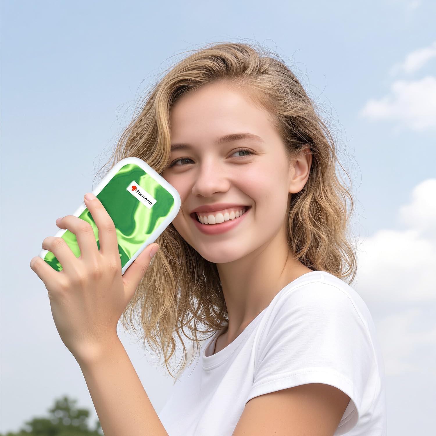 Funda de Silicona Verde Arrugada para Etiquetadora Phomemo D30