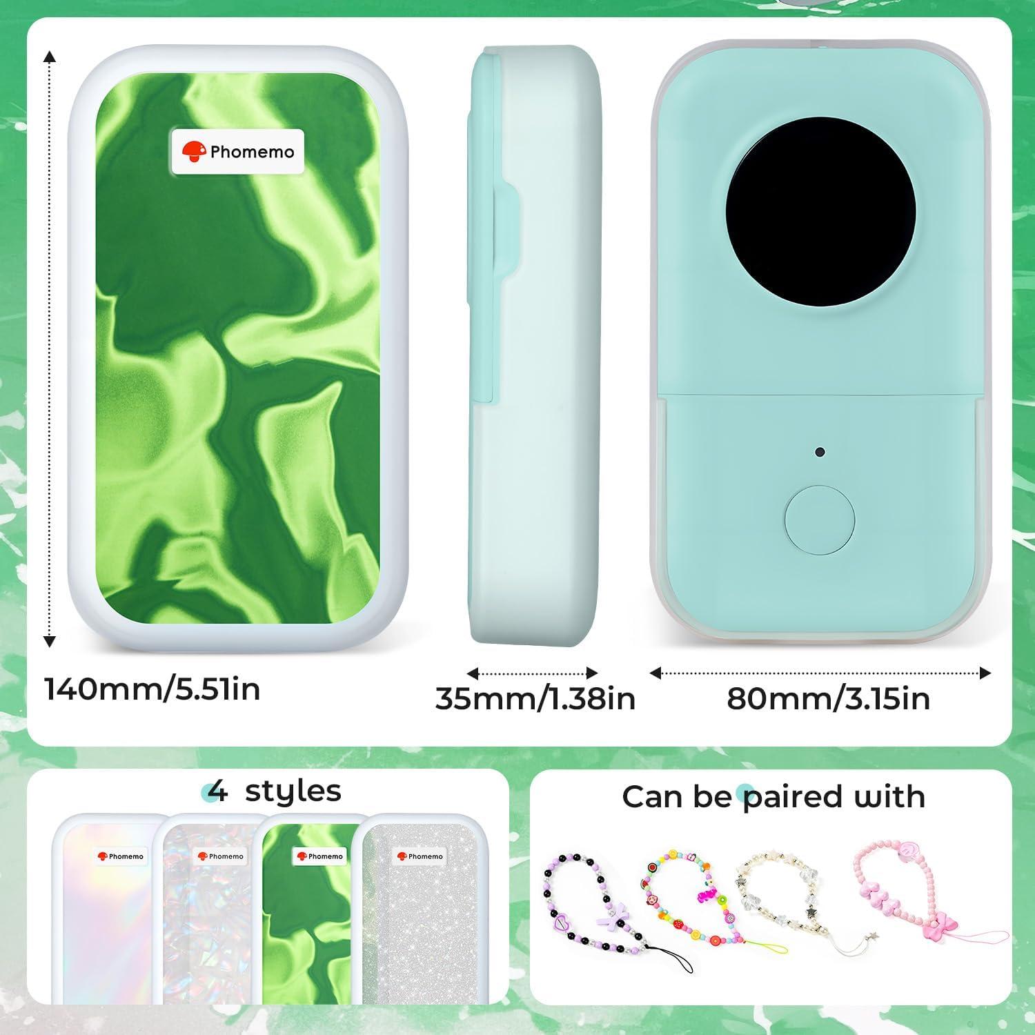 Funda de Silicona Verde Arrugada para Etiquetadora Phomemo D30