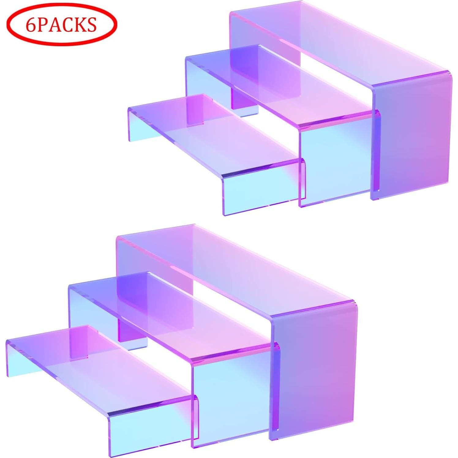 Soportes Acrílicos Iridiscentes HAOWUJIN 6 Pcs 14x7.6 cm
