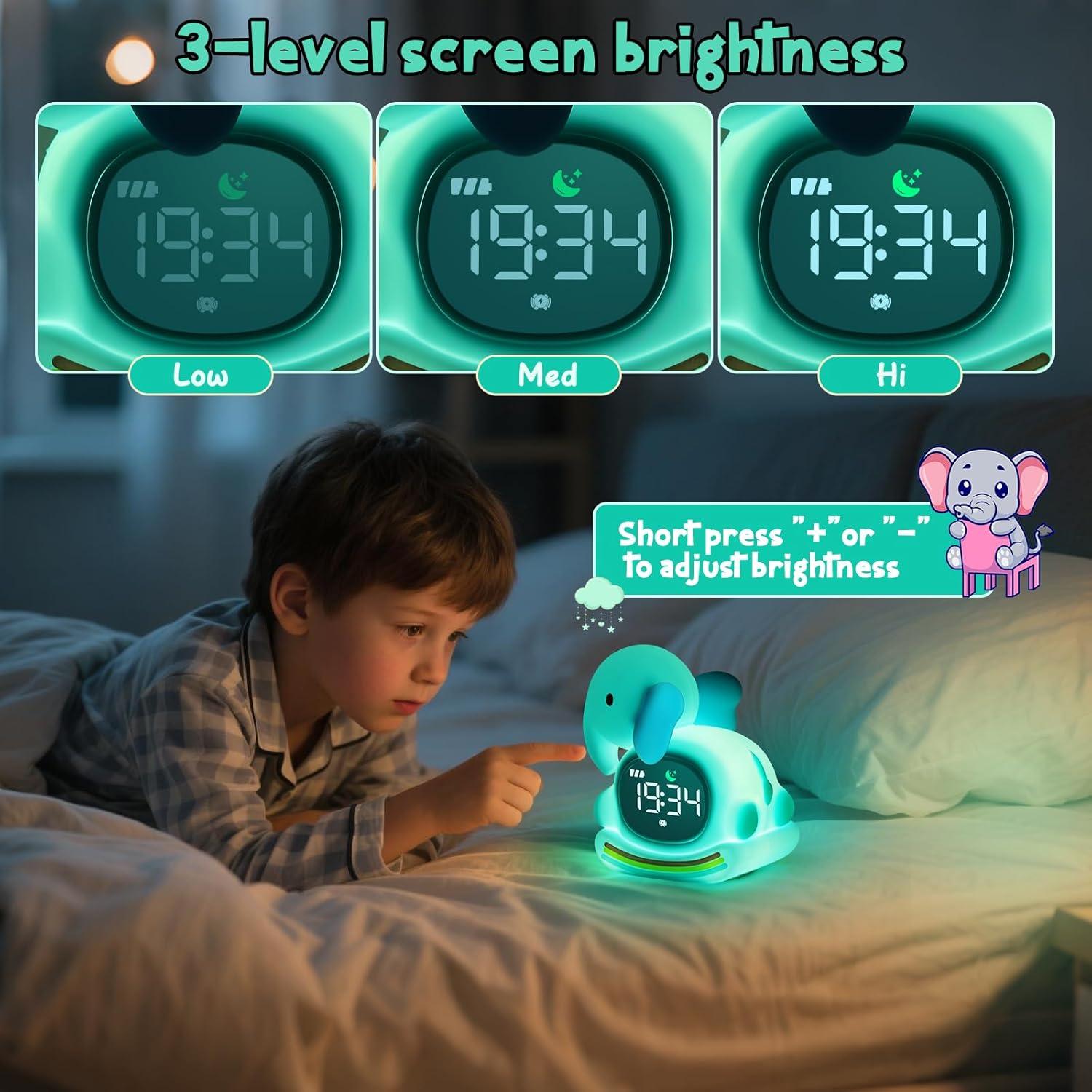 Reloj Despertador Elefante Ollycasa con Luz Nocturna RGB