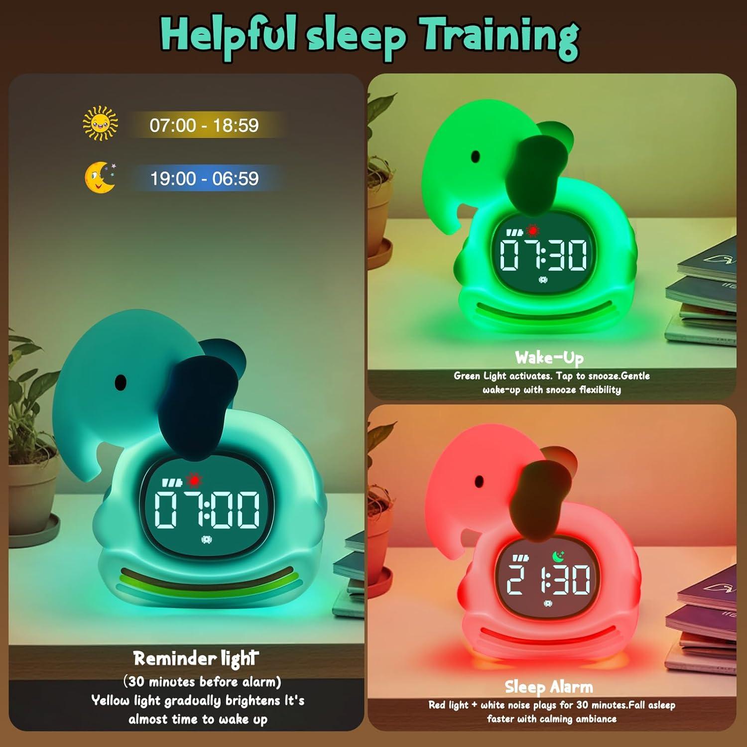 Reloj Despertador Elefante Ollycasa con Luz Nocturna RGB