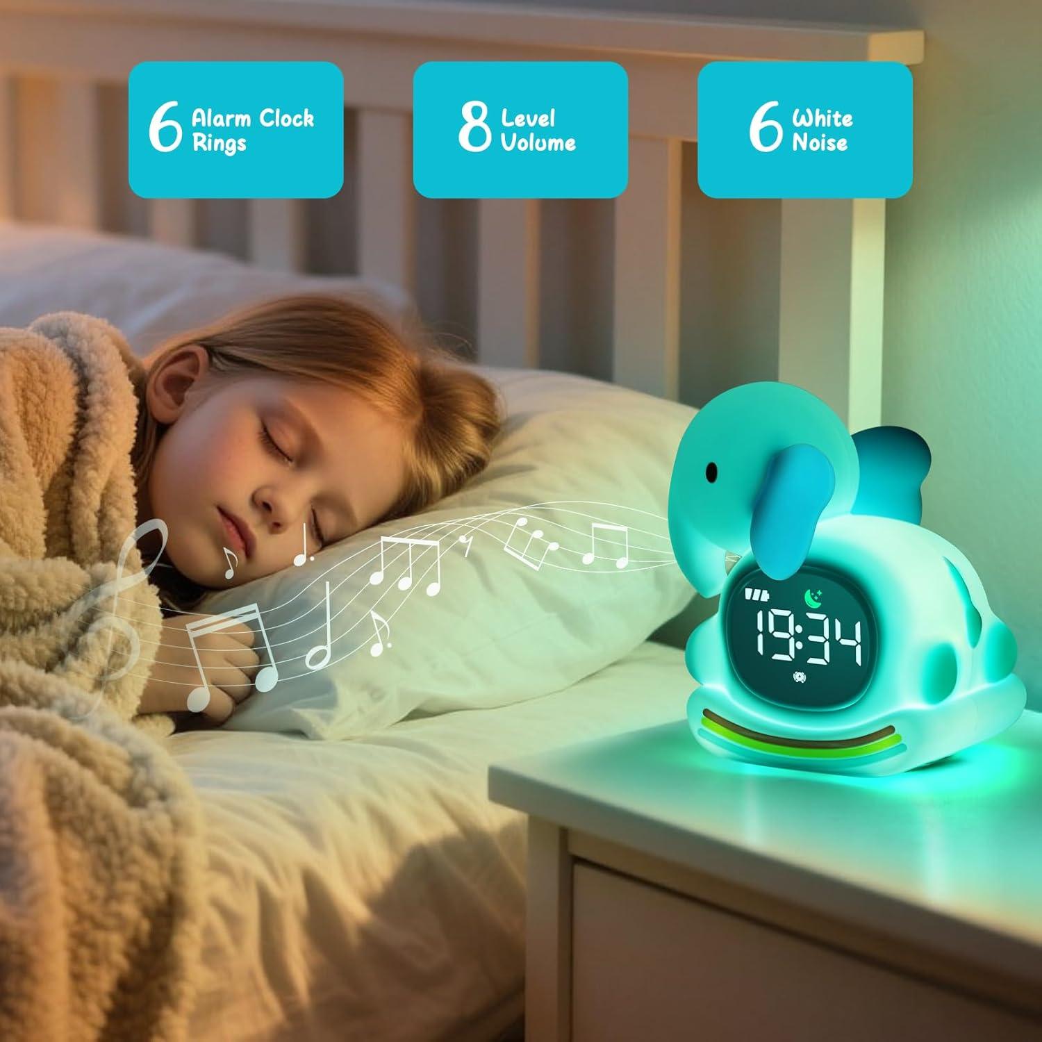 Reloj Despertador Elefante Ollycasa con Luz Nocturna RGB