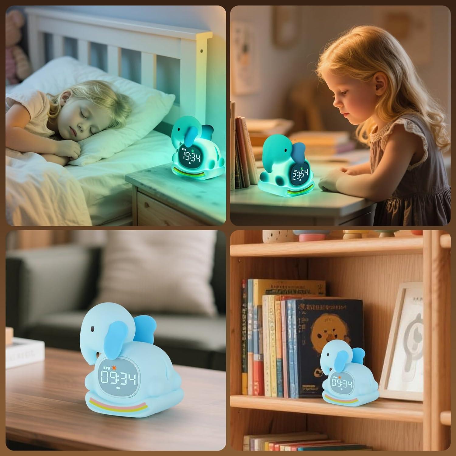 Reloj Despertador Elefante Ollycasa con Luz Nocturna RGB