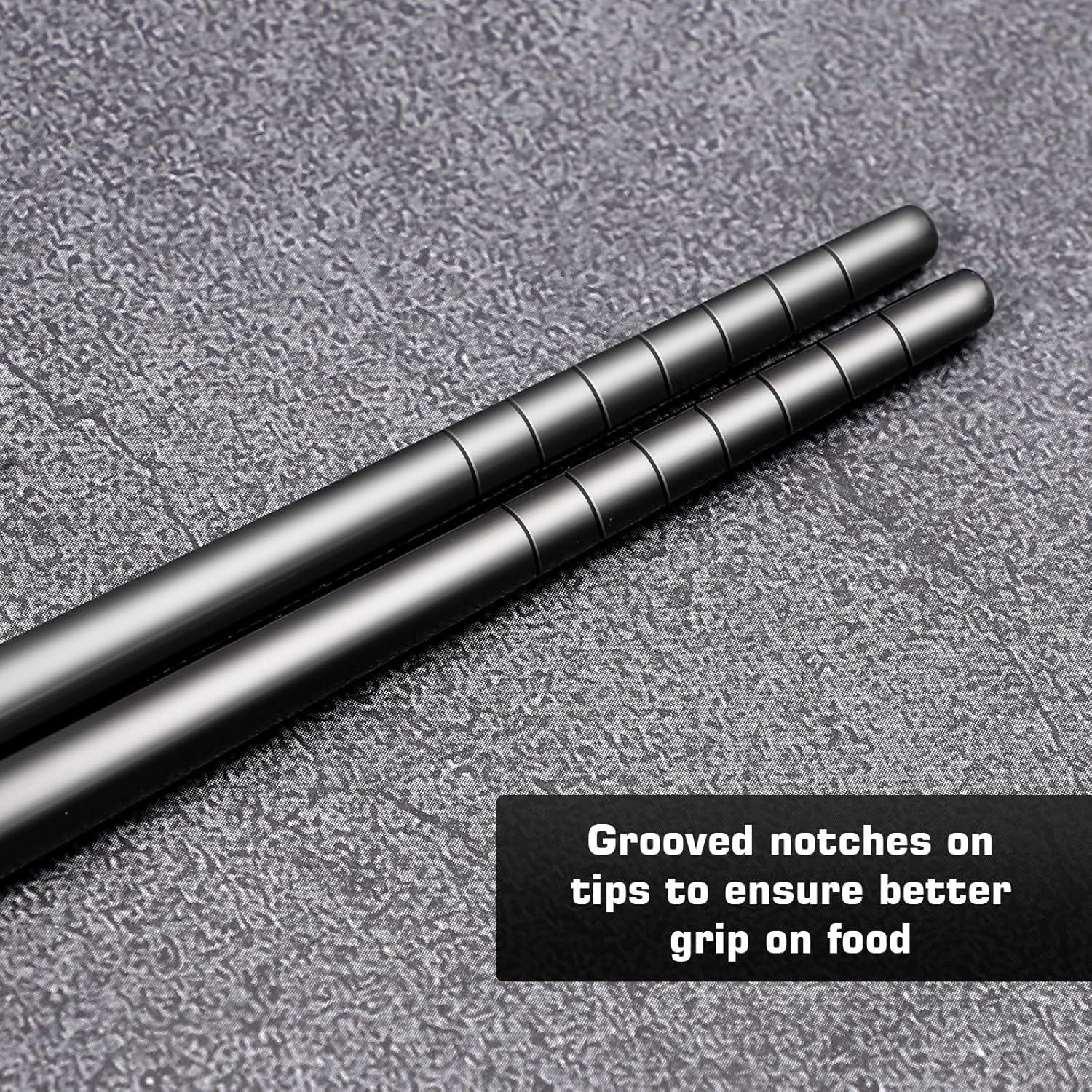 Palillos de Titanio Youda 1 Par con Estuche Negro 23 cm