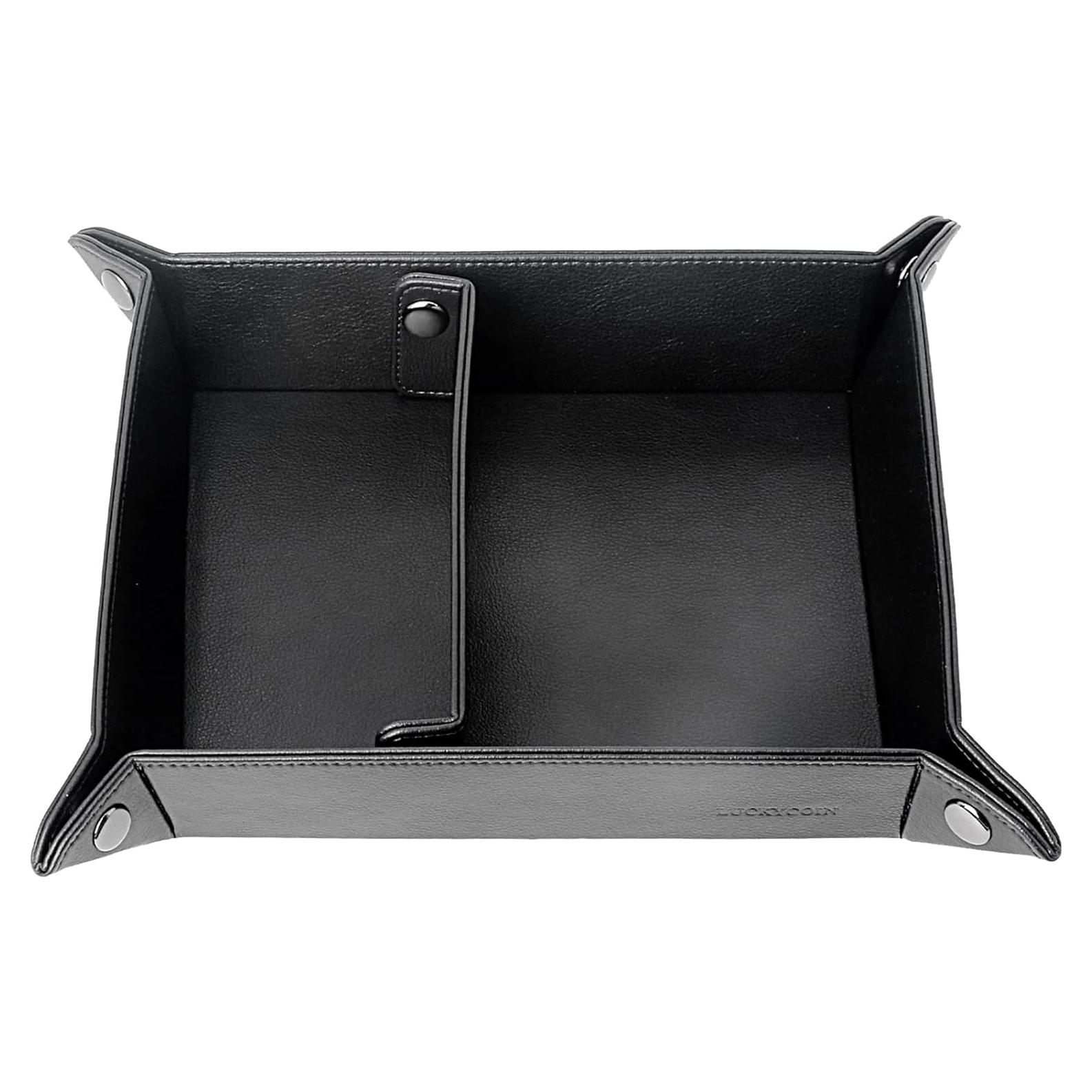 Bandeja de Cuero Vegano LUCKYCOIN Organizador EDC 5.5x20x25cm