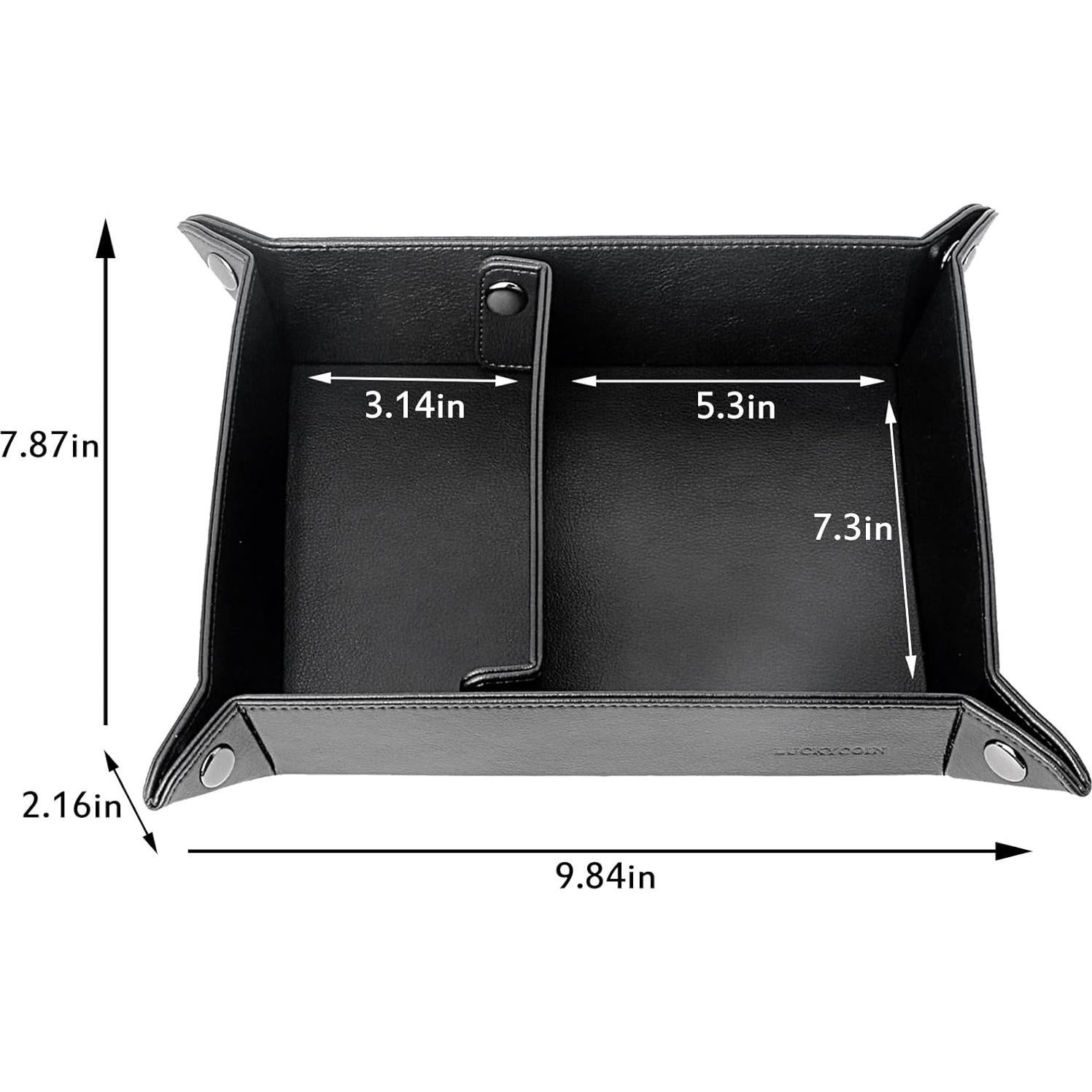 Bandeja de Cuero Vegano LUCKYCOIN Organizador EDC 5.5x20x25cm