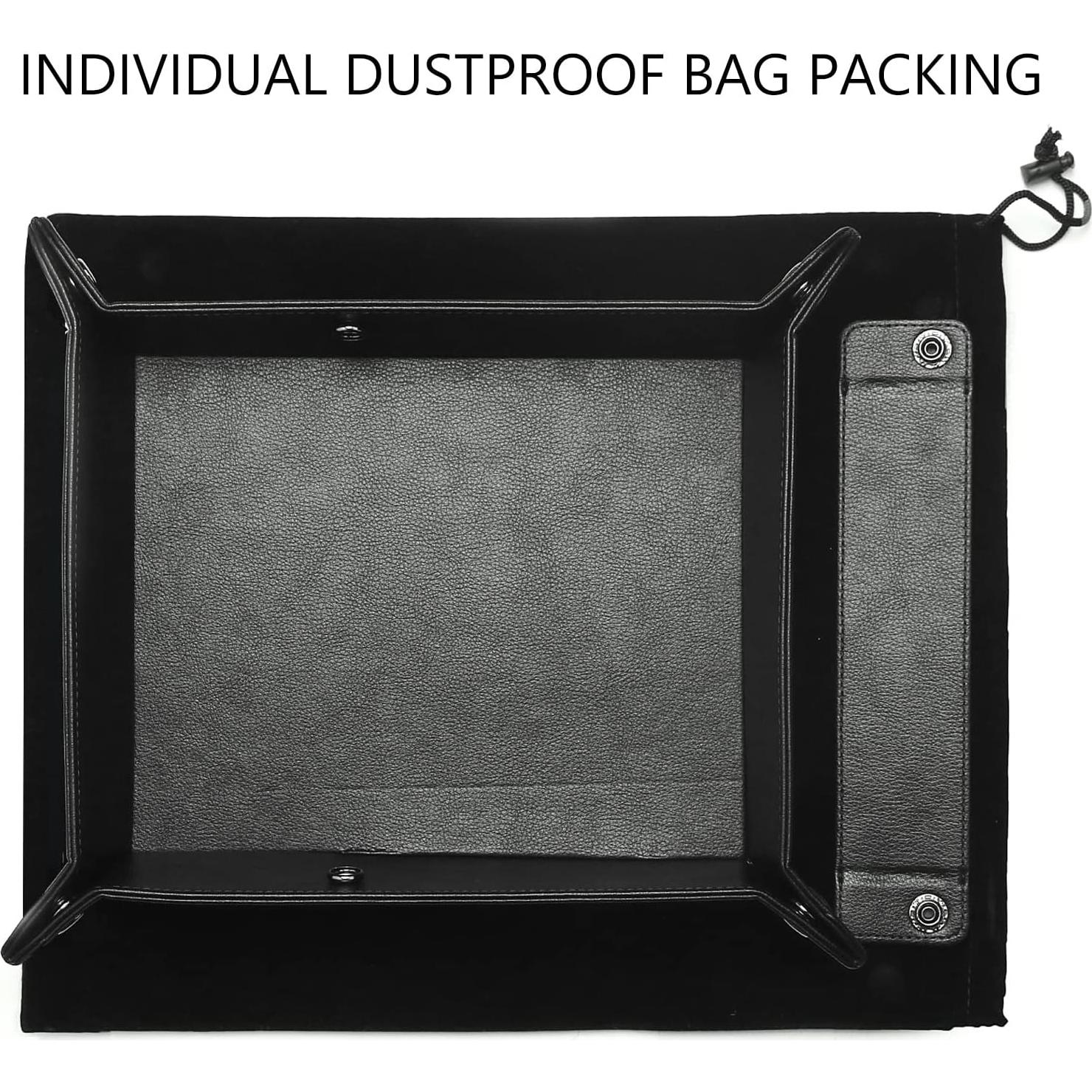 Bandeja de Cuero Vegano LUCKYCOIN Organizador EDC 5.5x20x25cm