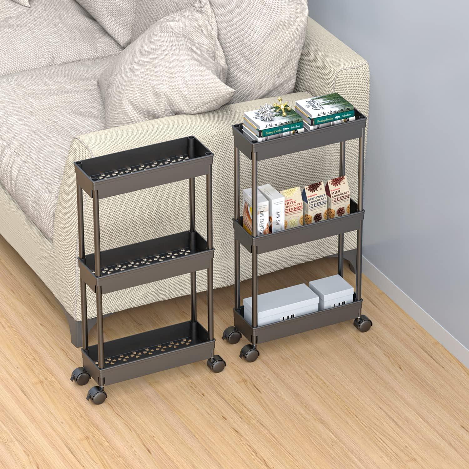 Carro Rodante de Almacenamiento Sooyee 3 Niveles Negro