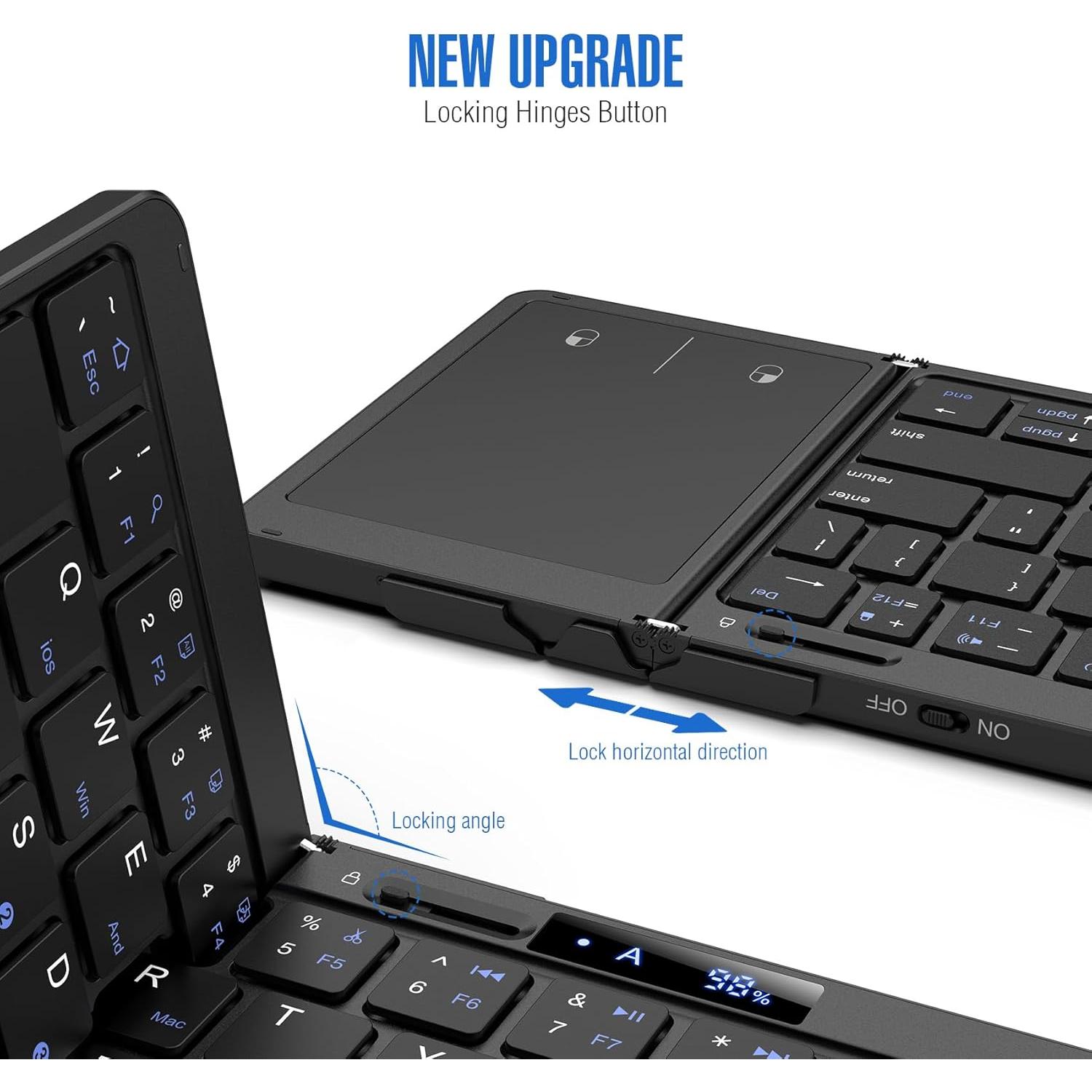 Teclado Plegable Inalámbrico Eelexa con Touchpad y Batería