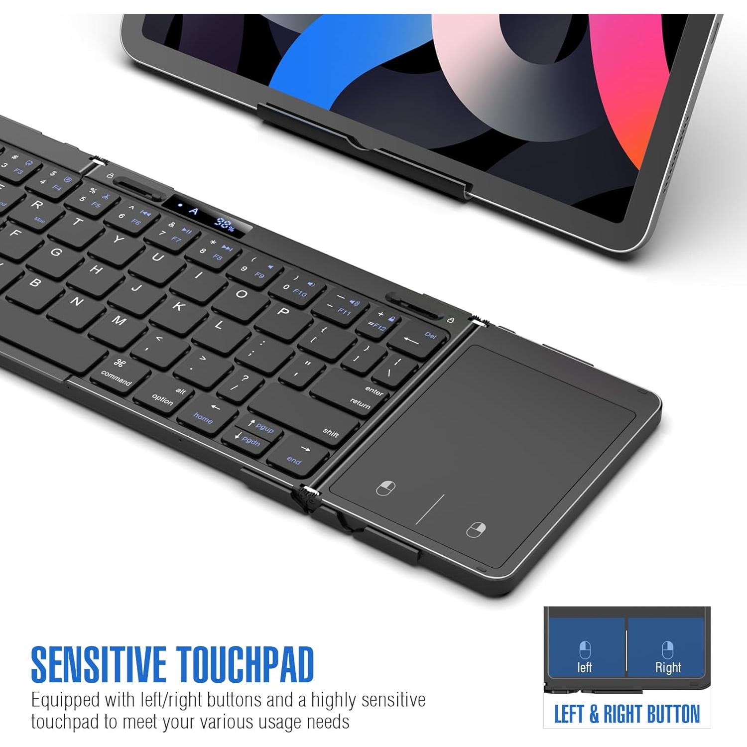 Teclado Plegable Inalámbrico Eelexa con Touchpad y Batería
