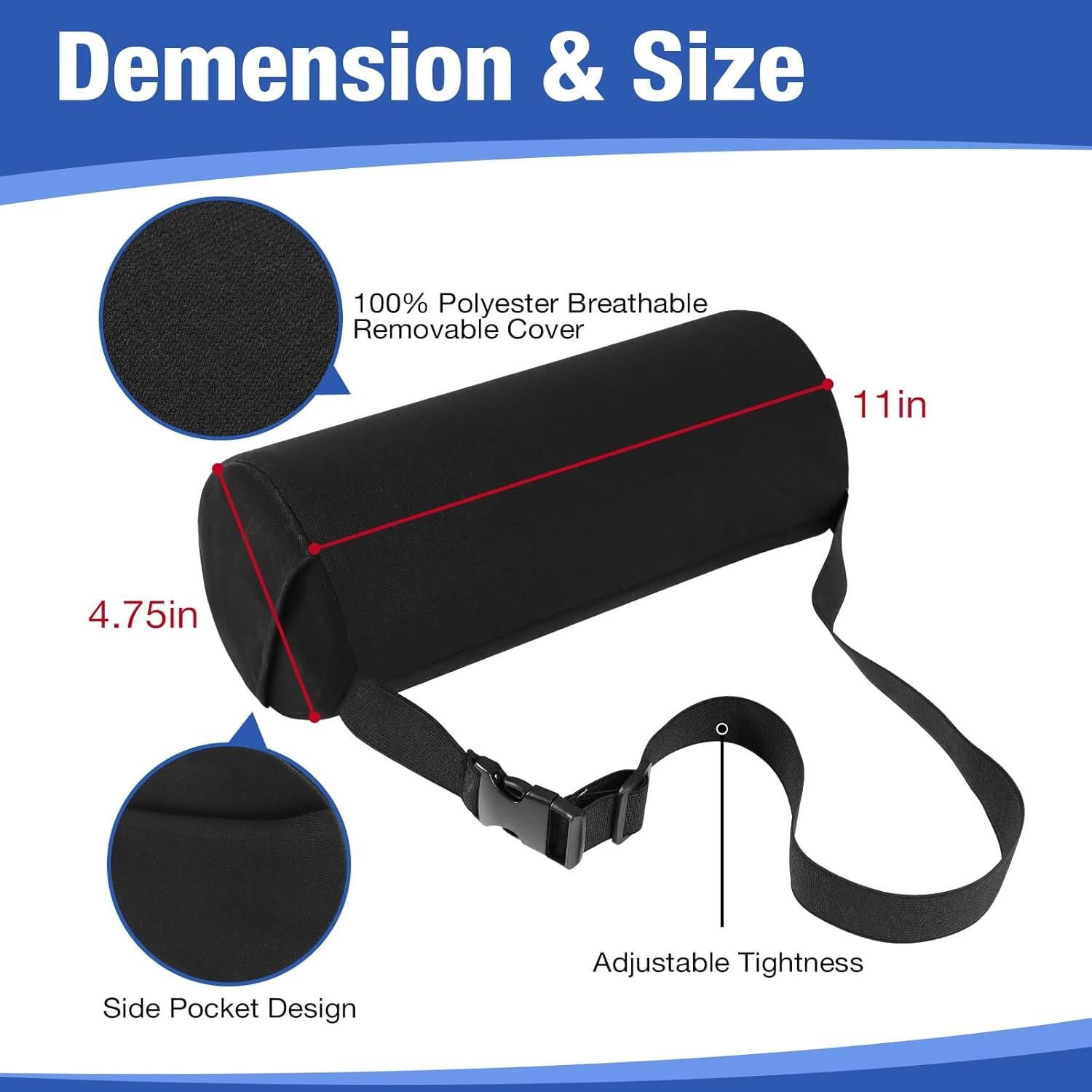 Cojín Lumbar MIDLADE Corto 28 cm Soporte Espalda Ajustable