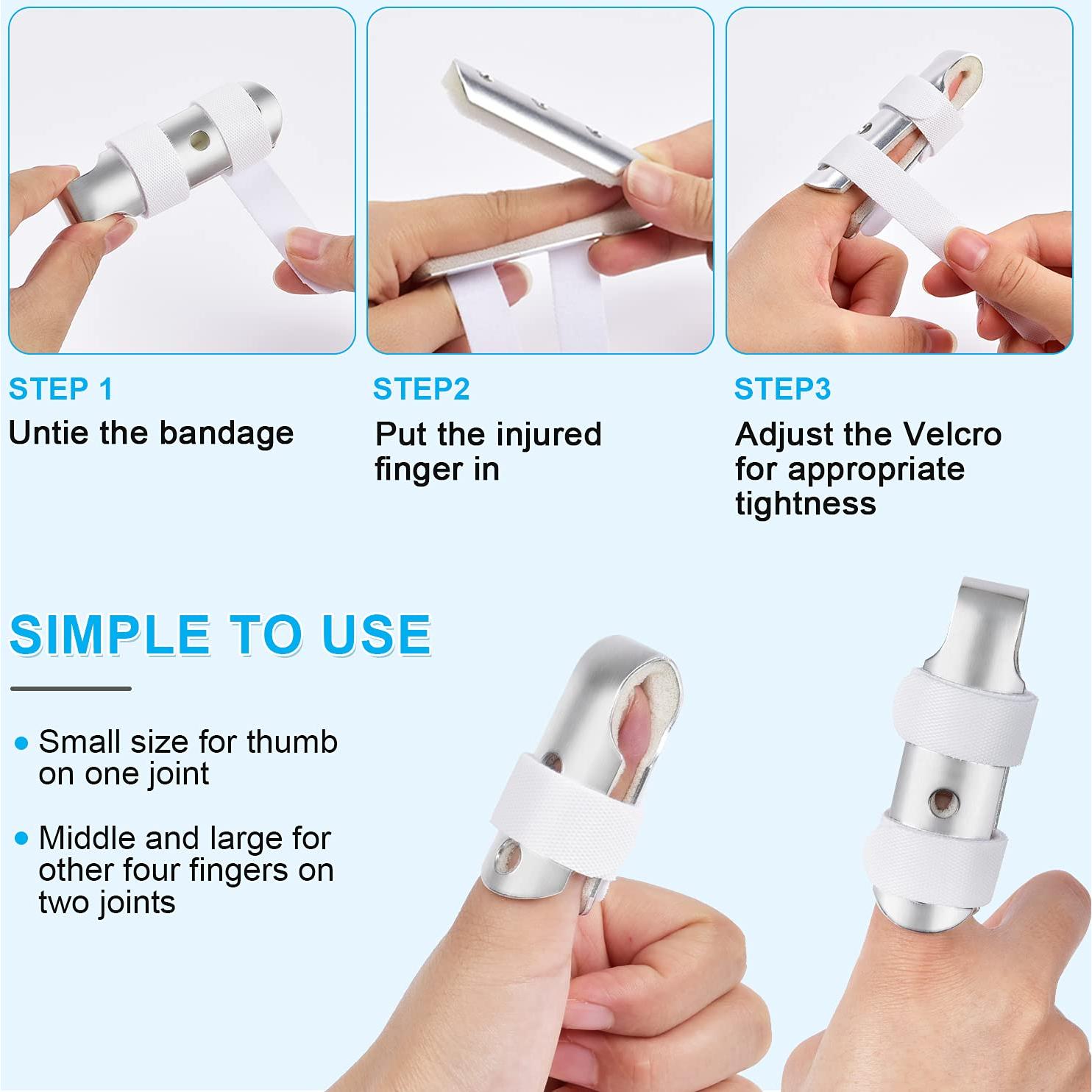 Férulas para Dedos Sopito 3PCS Ajustables Aluminio Transpirables