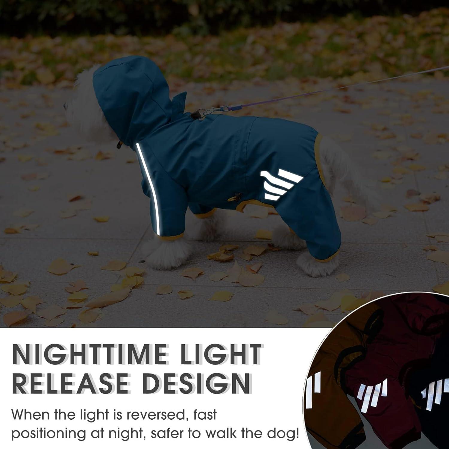 Impermeable para Perros Mabawa Azul XS con Capucha y Reflectante