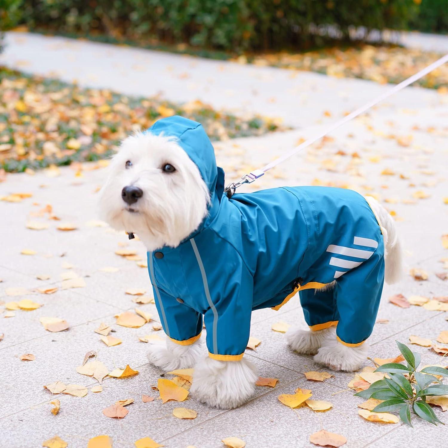 Impermeable para Perros Mabawa Azul XS con Capucha y Reflectante