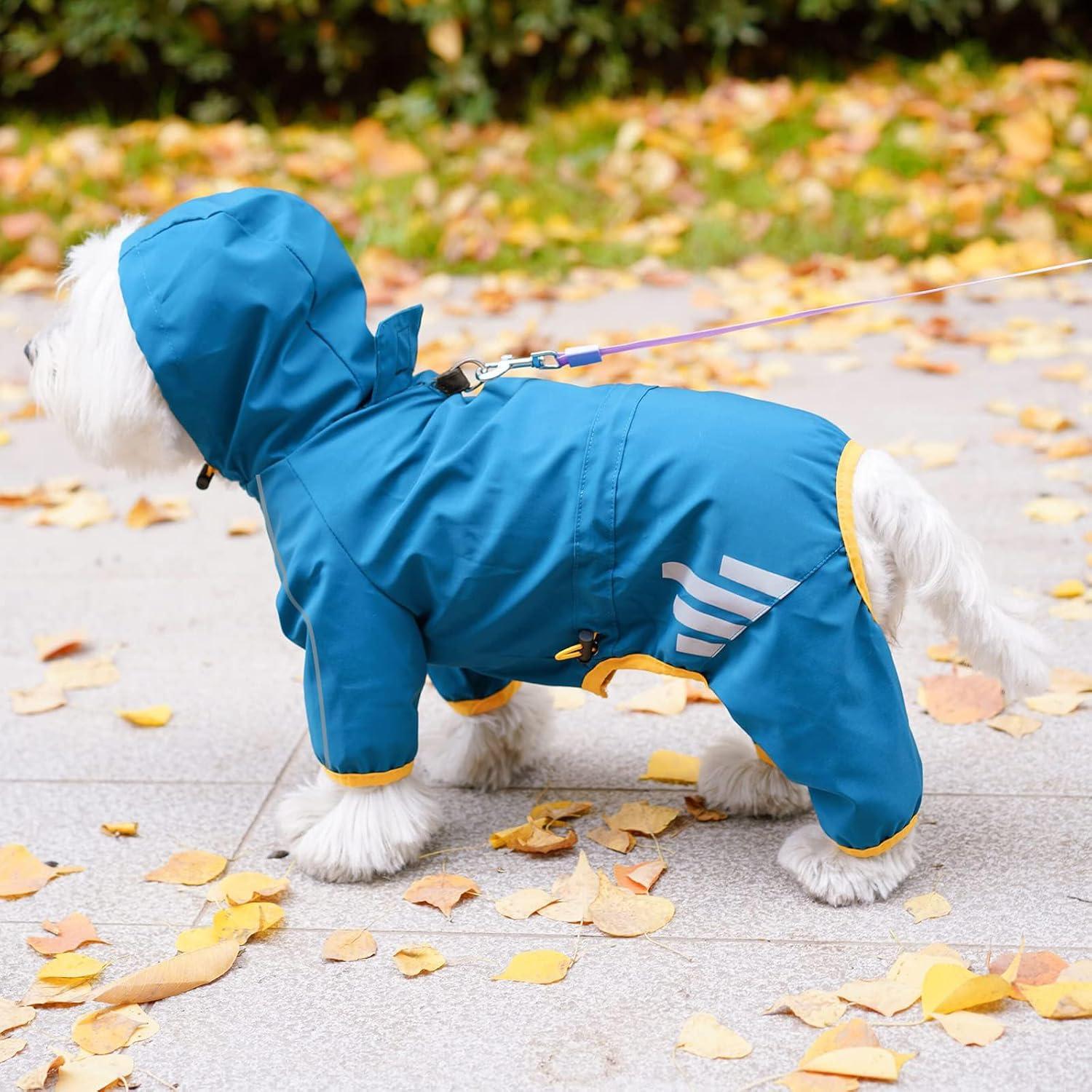 Impermeable para Perros Mabawa Azul XS con Capucha y Reflectante