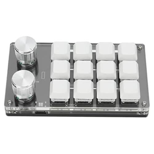 Teclado Mecánico Programable Cuifati de 12 Teclas - Negro Blanco