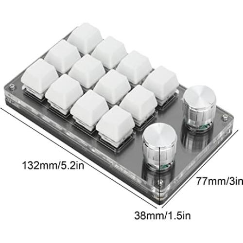 Teclado Mecánico Programable Cuifati de 12 Teclas - Negro Blanco