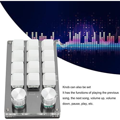 Teclado Mecánico Programable Cuifati de 12 Teclas - Negro Blanco