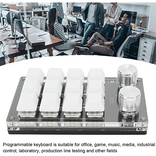 Teclado Mecánico Programable Cuifati de 12 Teclas - Negro Blanco