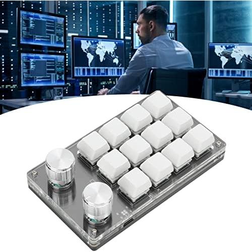 Teclado Mecánico Programable Cuifati de 12 Teclas - Negro Blanco