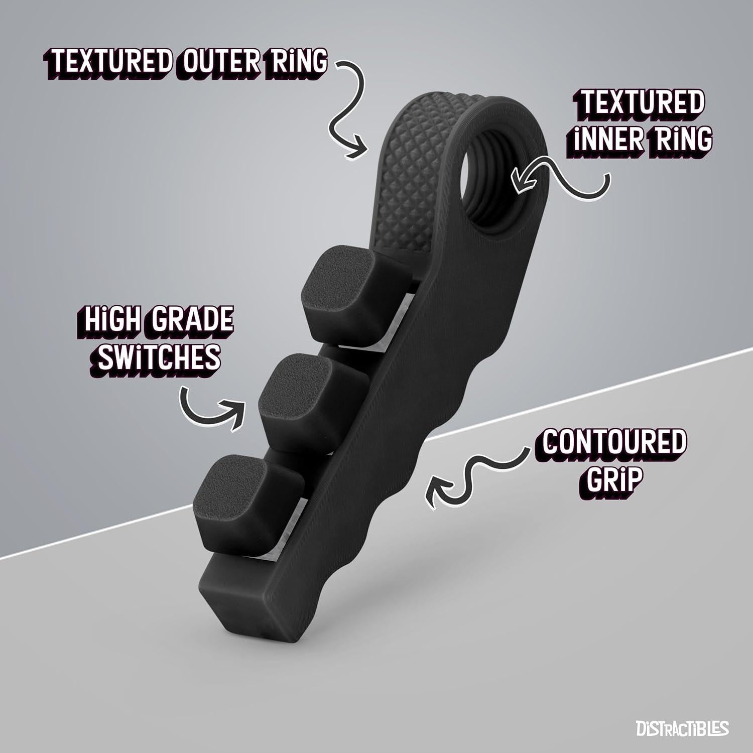 Spinner Antiestrés 3-en-1 Distractibles Negro - Juguete Táctil