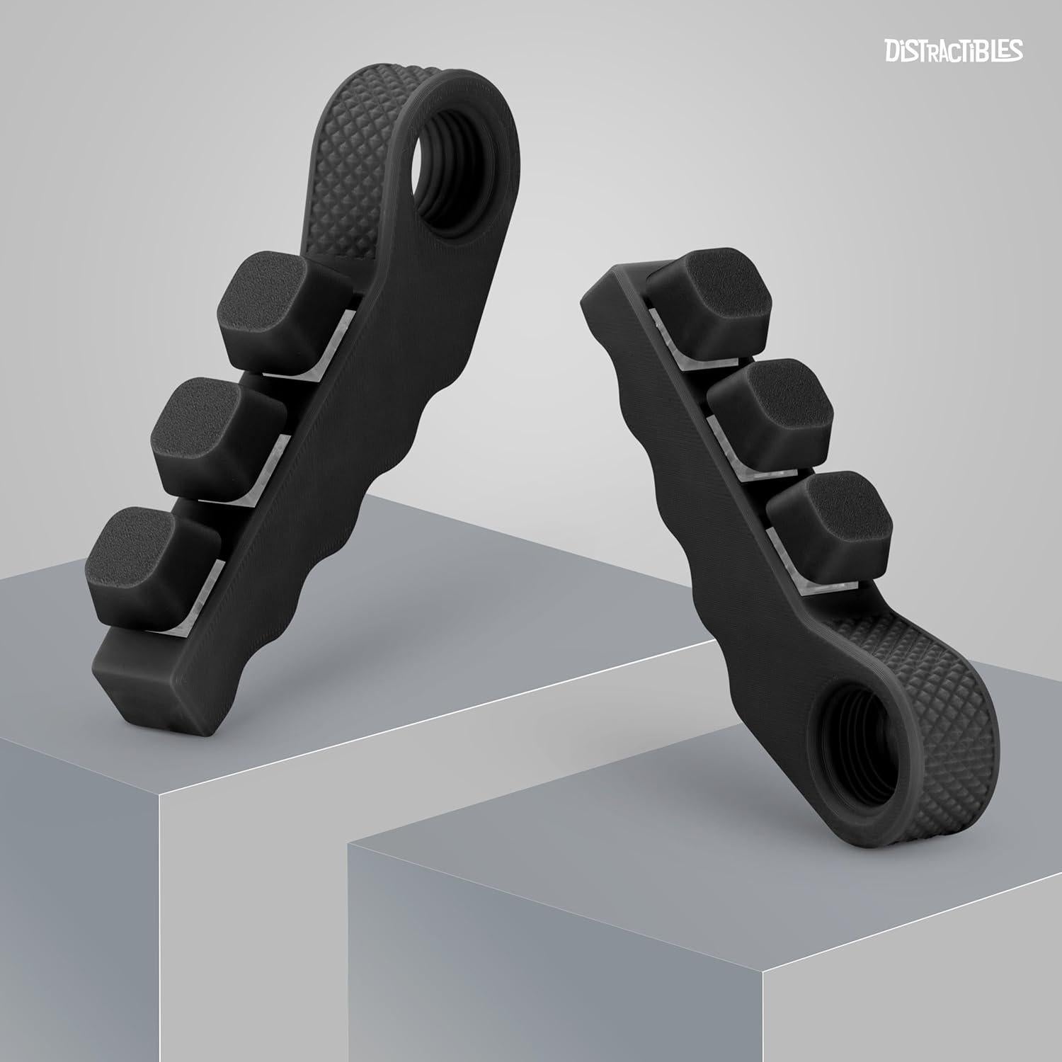 Spinner Antiestrés 3-en-1 Distractibles Negro - Juguete Táctil