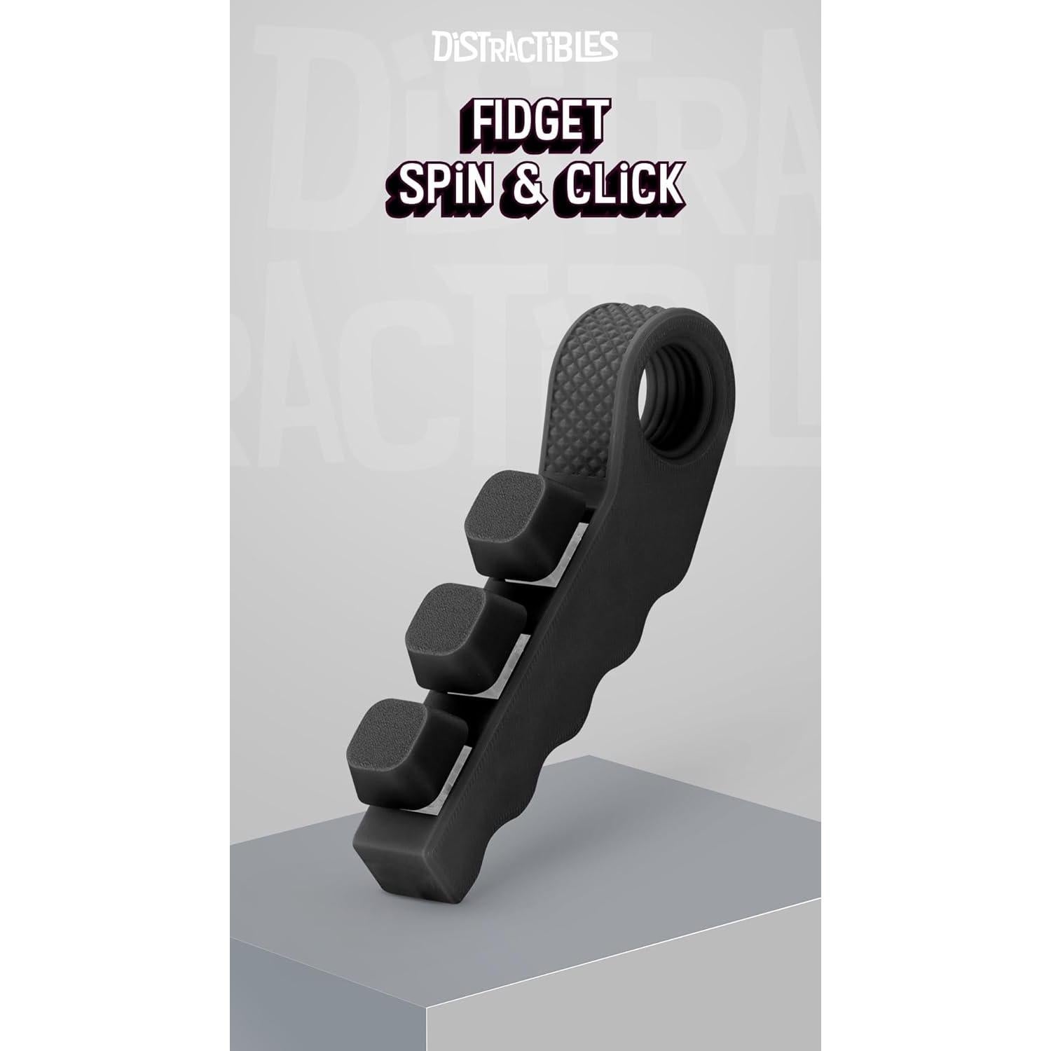 Spinner Antiestrés 3-en-1 Distractibles Negro - Juguete Táctil