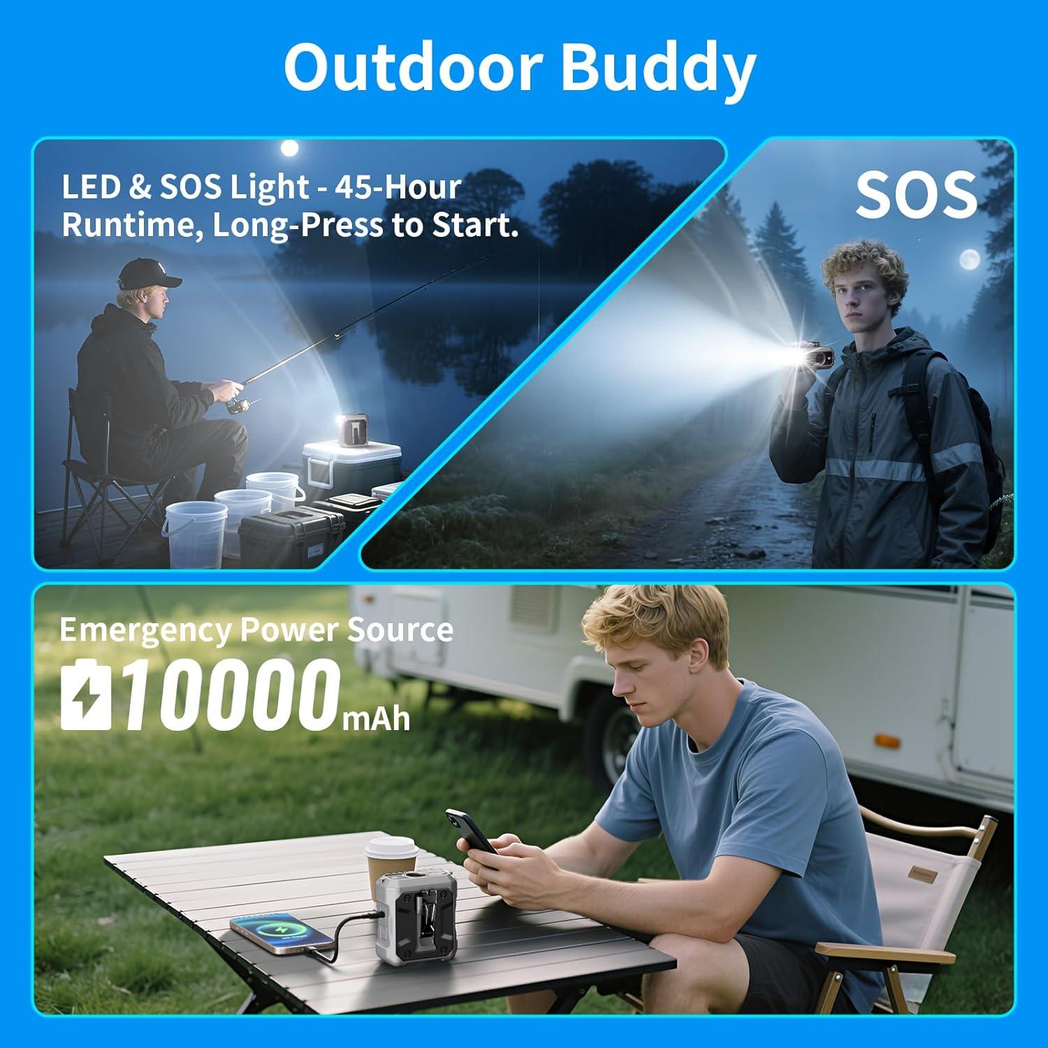 Ventilador Personal Portátil Clip de Cintura 10000mAh Gris