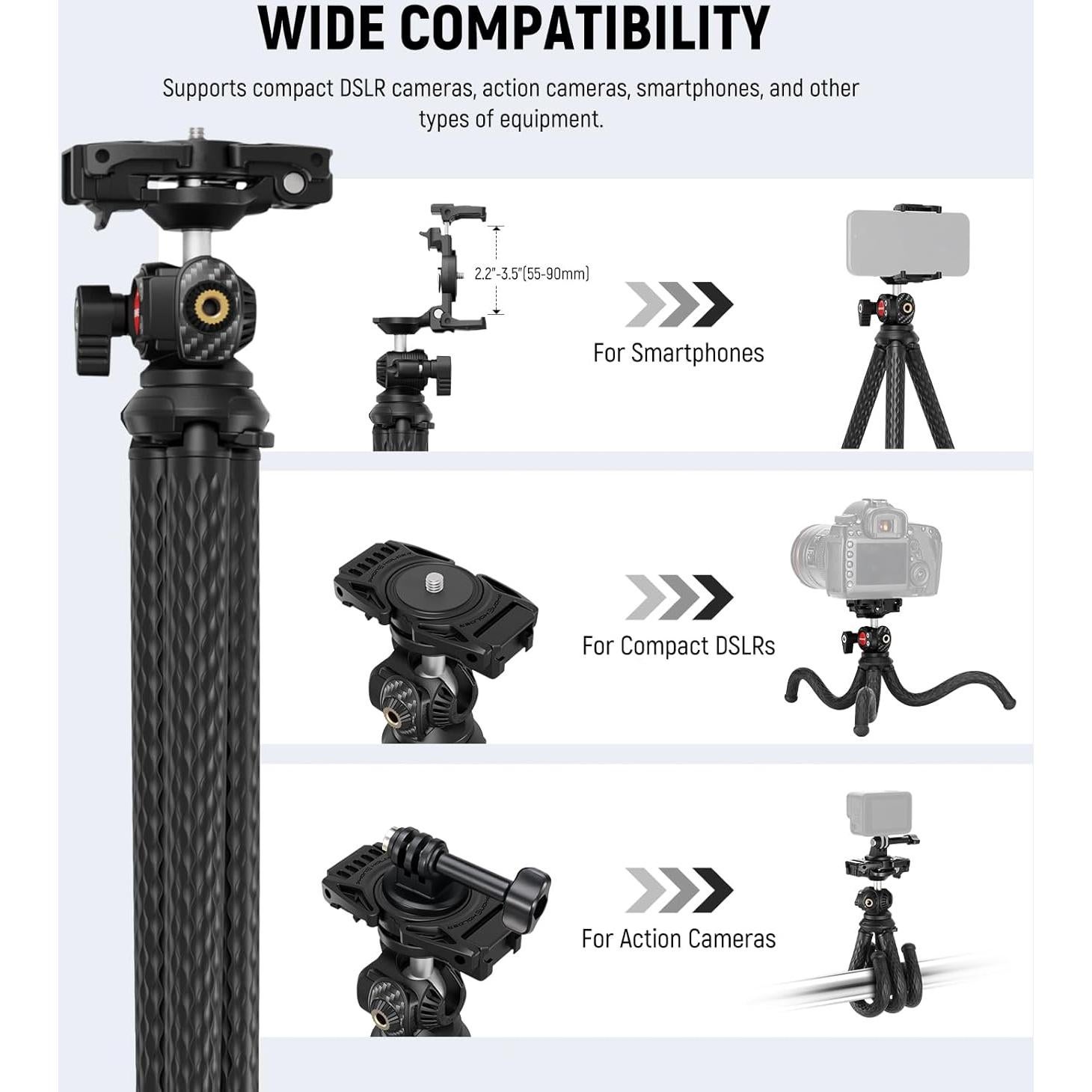 Trípode NEEWER TP34 Flexible con Control Remoto 2kg