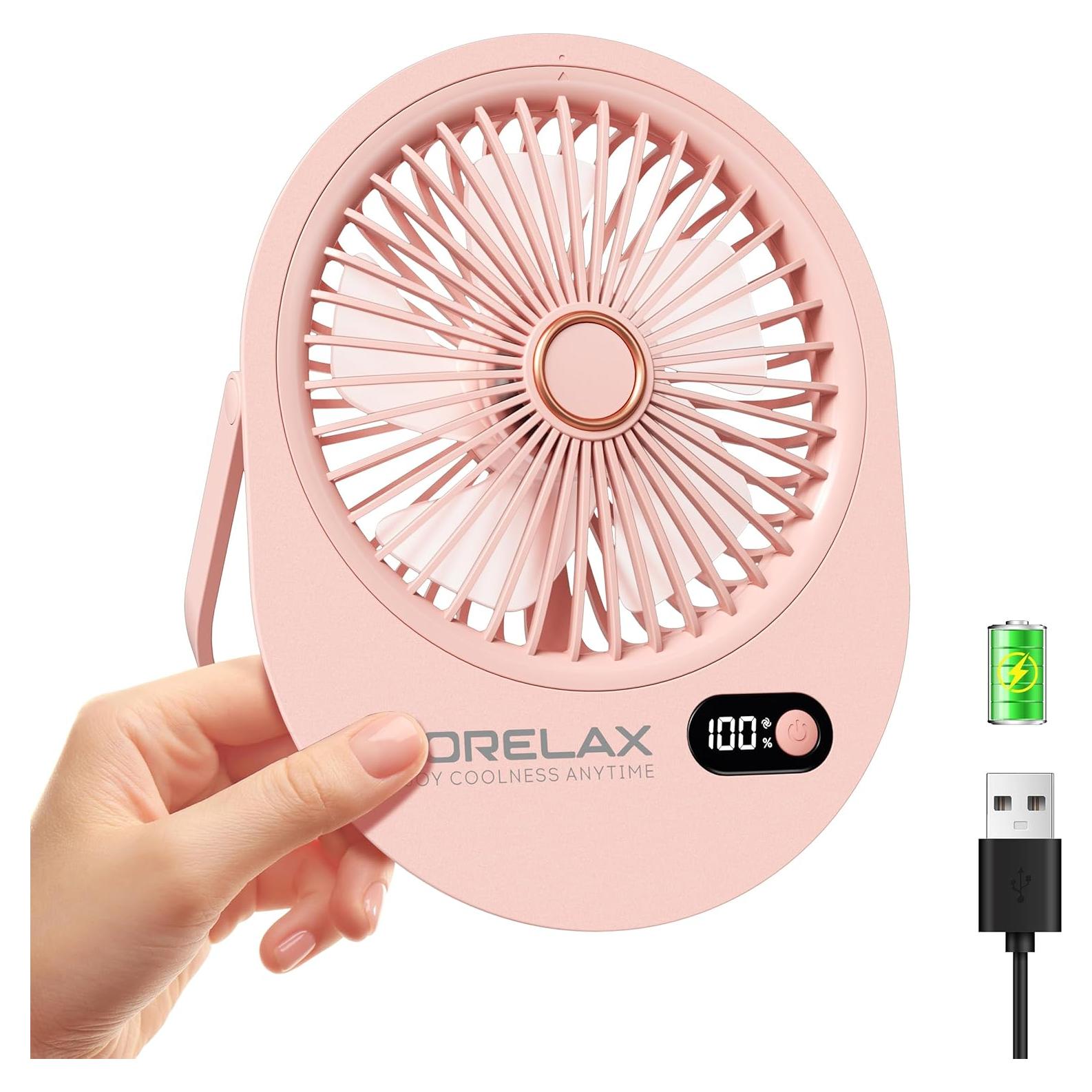 Ventilador de Escritorio USB Morelax Mini Rosa 6 Velocidades